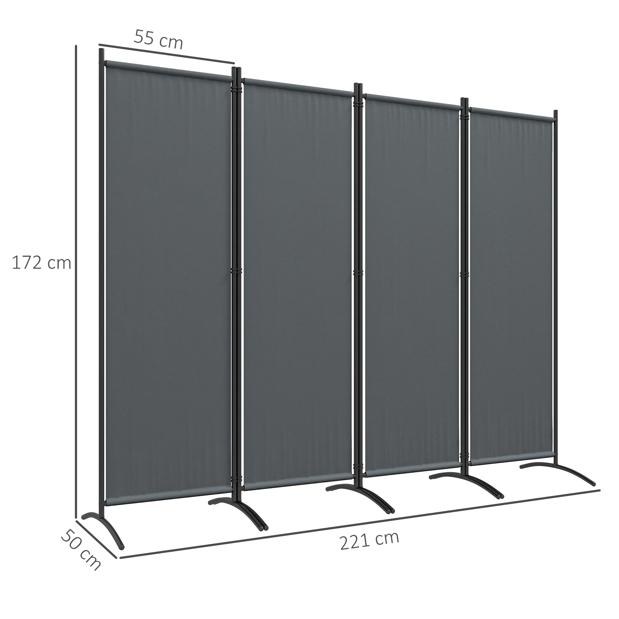Outsunny 4 Panel Folding Room Divider,Portable Privacy Panel for Garden - Image 5