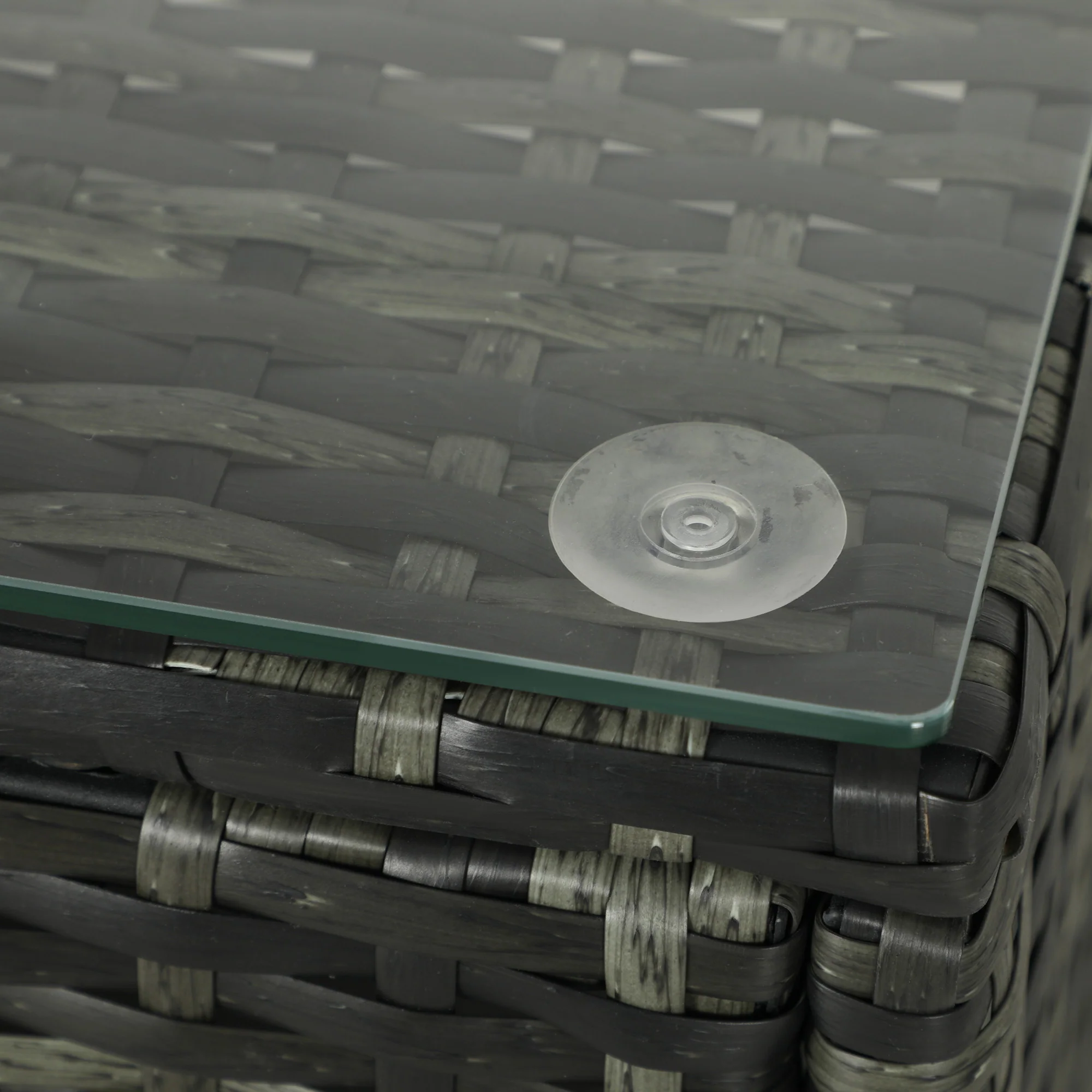 Outsunny 4 Pieces Rattan Garden Furniture Sofa Set with Coffee Table Orange - Image 9