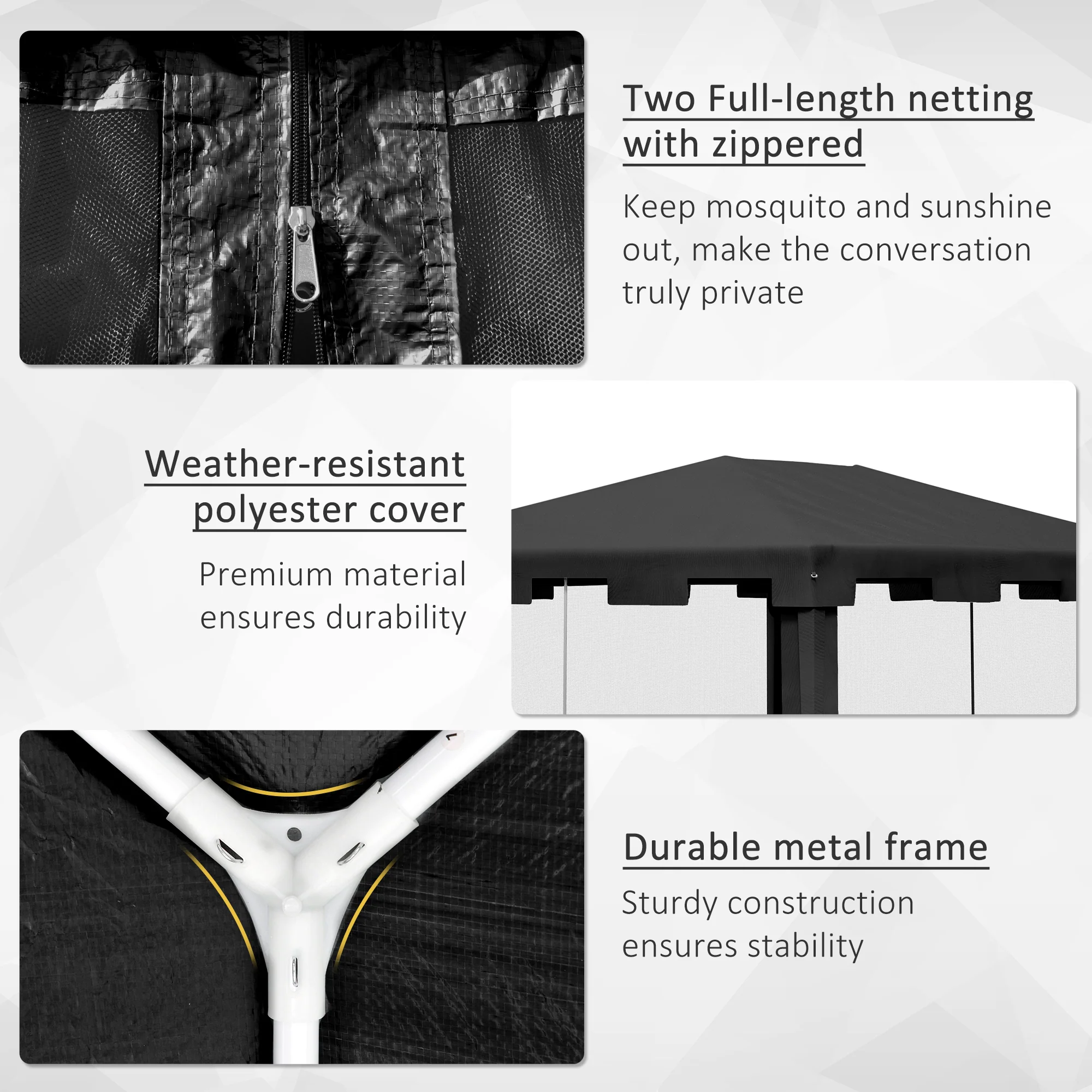 Outsunny 4 X 3m Party Tent Waterproof Garden Gazebo Canopy Wedding Cover Shade - Image 4