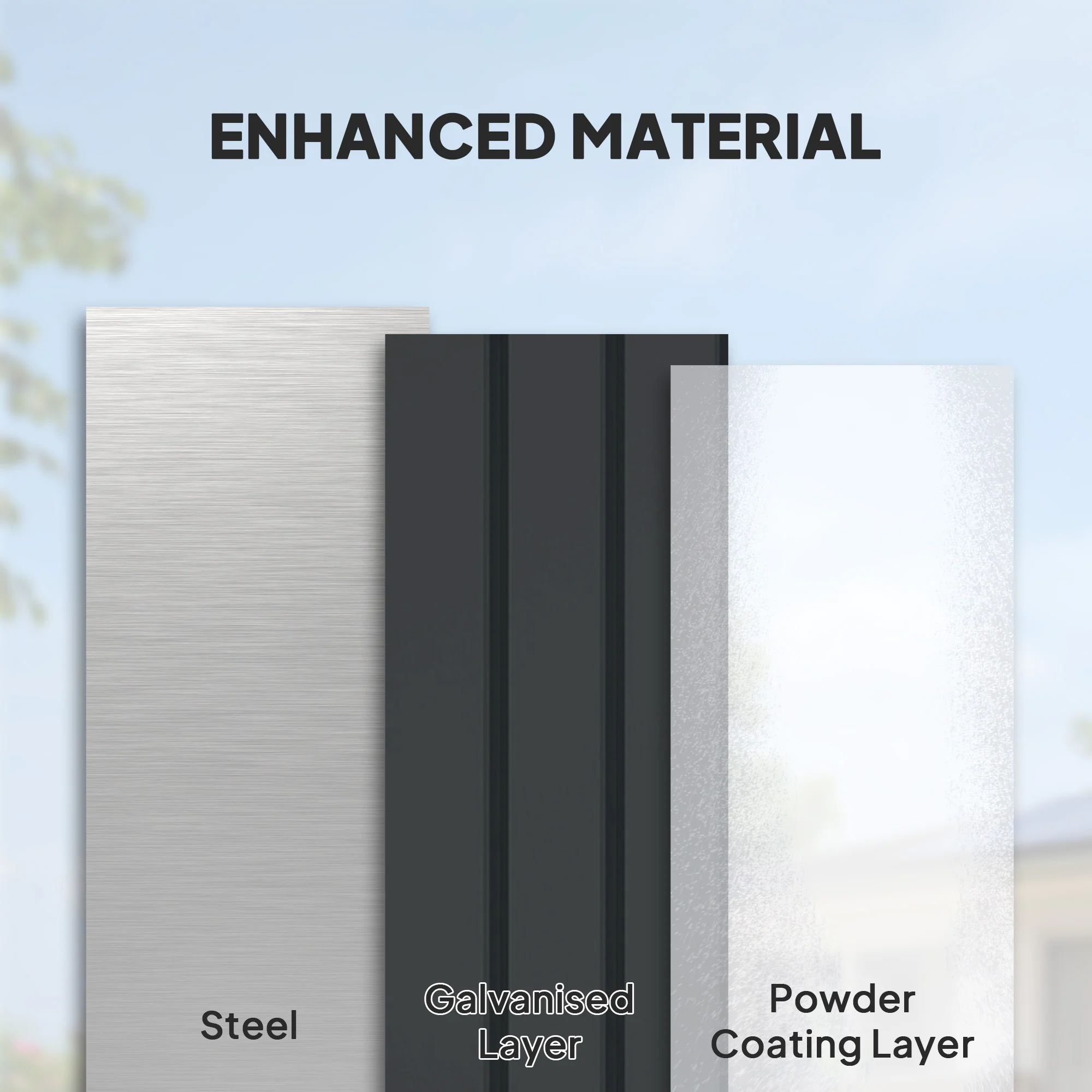 Outsunny 400L Waterproof Metal Outdoor Storage Box with Lock and Keys - Image 6