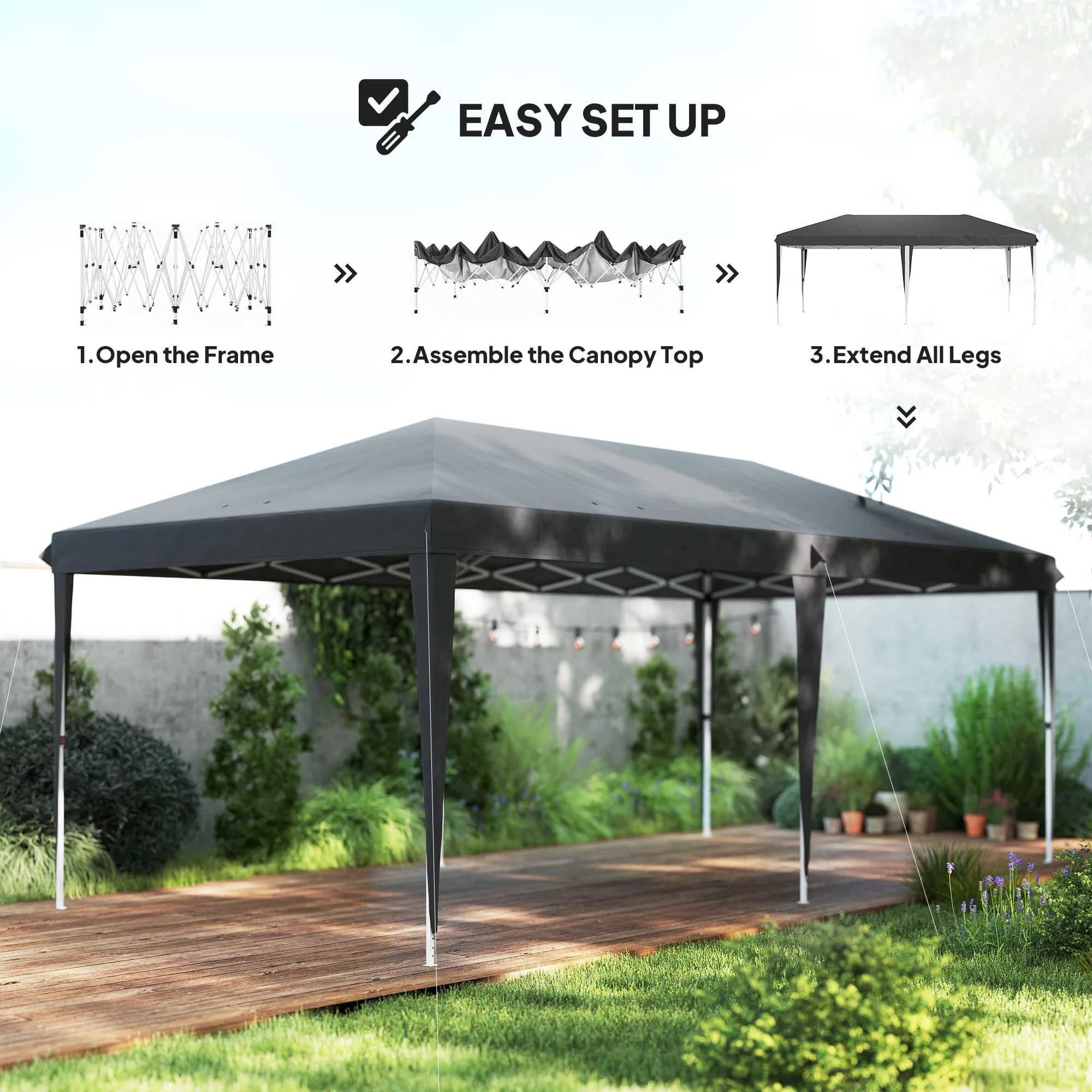 Outsunny 6 X 3(m) Pop Up Gazebo Patio Party Event Heavy Duty Canopy - Image 21