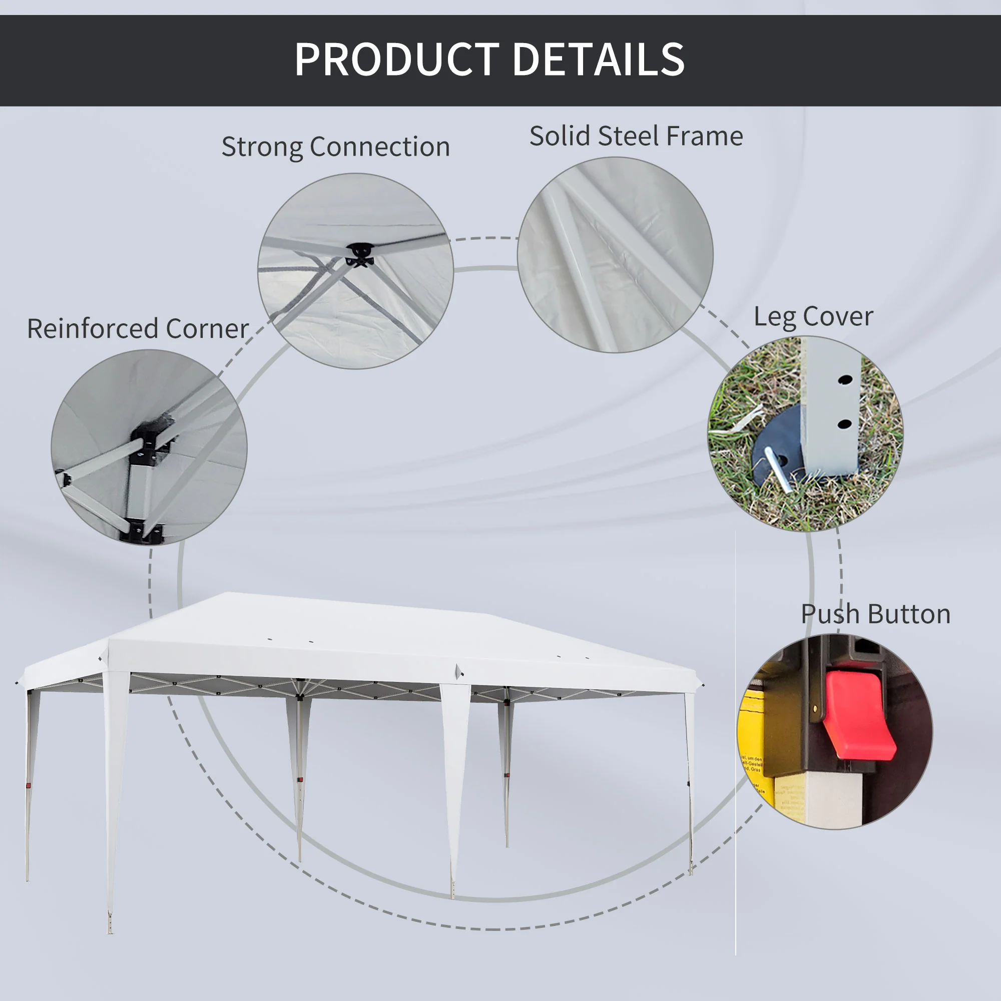 Outsunny 6 X 3(m) Pop Up Gazebo Patio Party Event Heavy Duty Canopy - Image 31