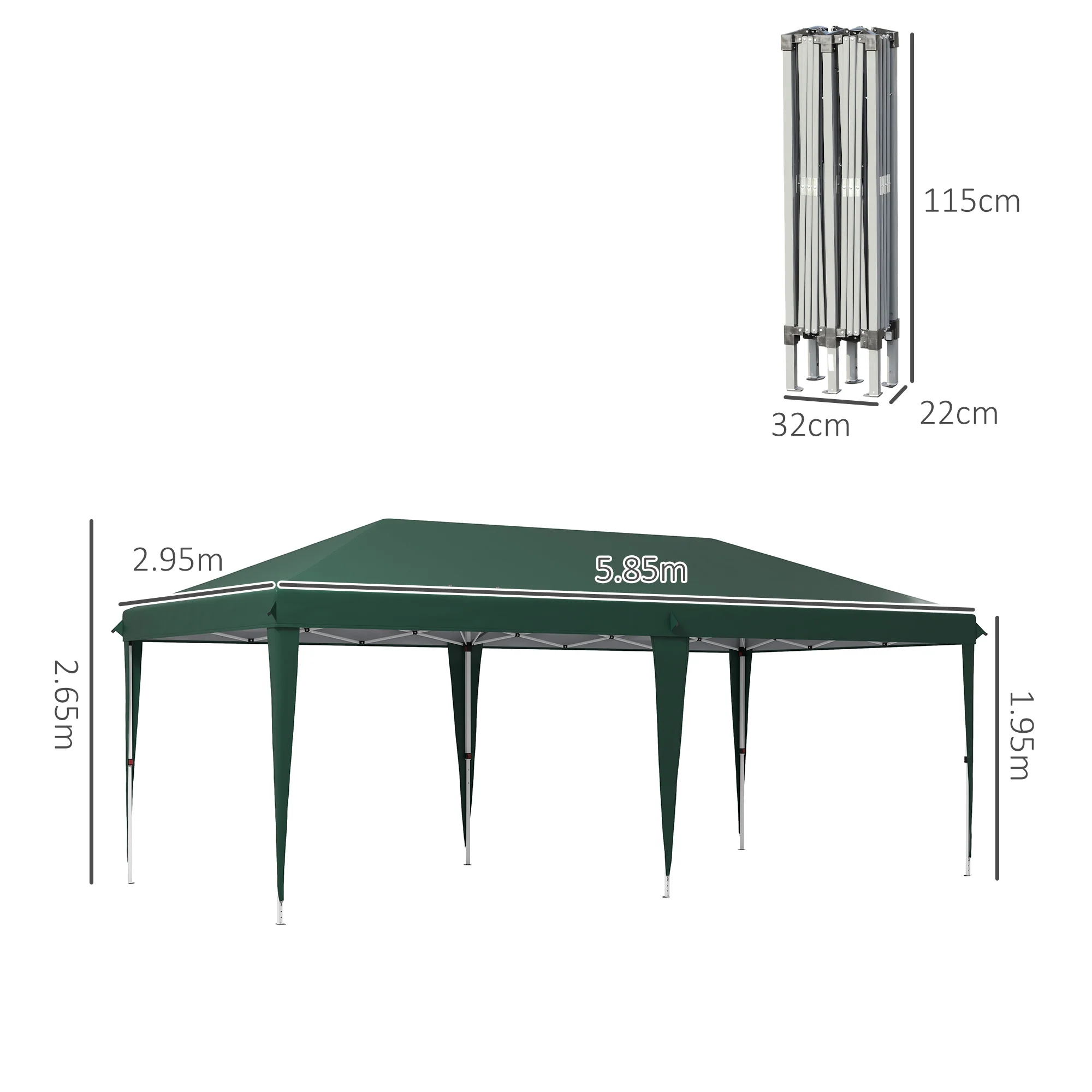 Outsunny 6 X 3(m) Pop Up Gazebo Patio Party Event Heavy Duty Canopy - Image 5