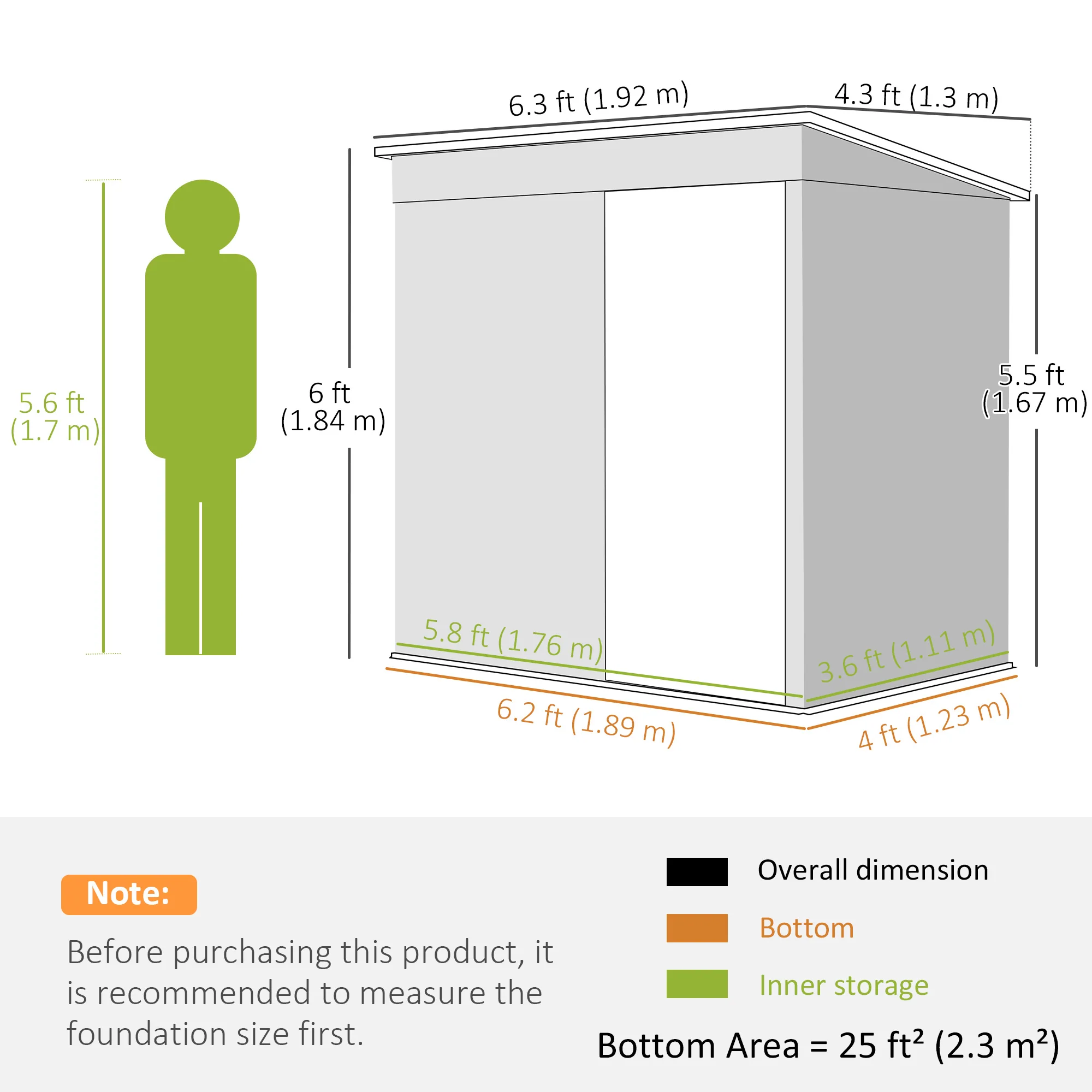 Outsunny 6 x 4ft Metal Garden Shed with Lockable Door and Gloves, Dark Grey - Image 5