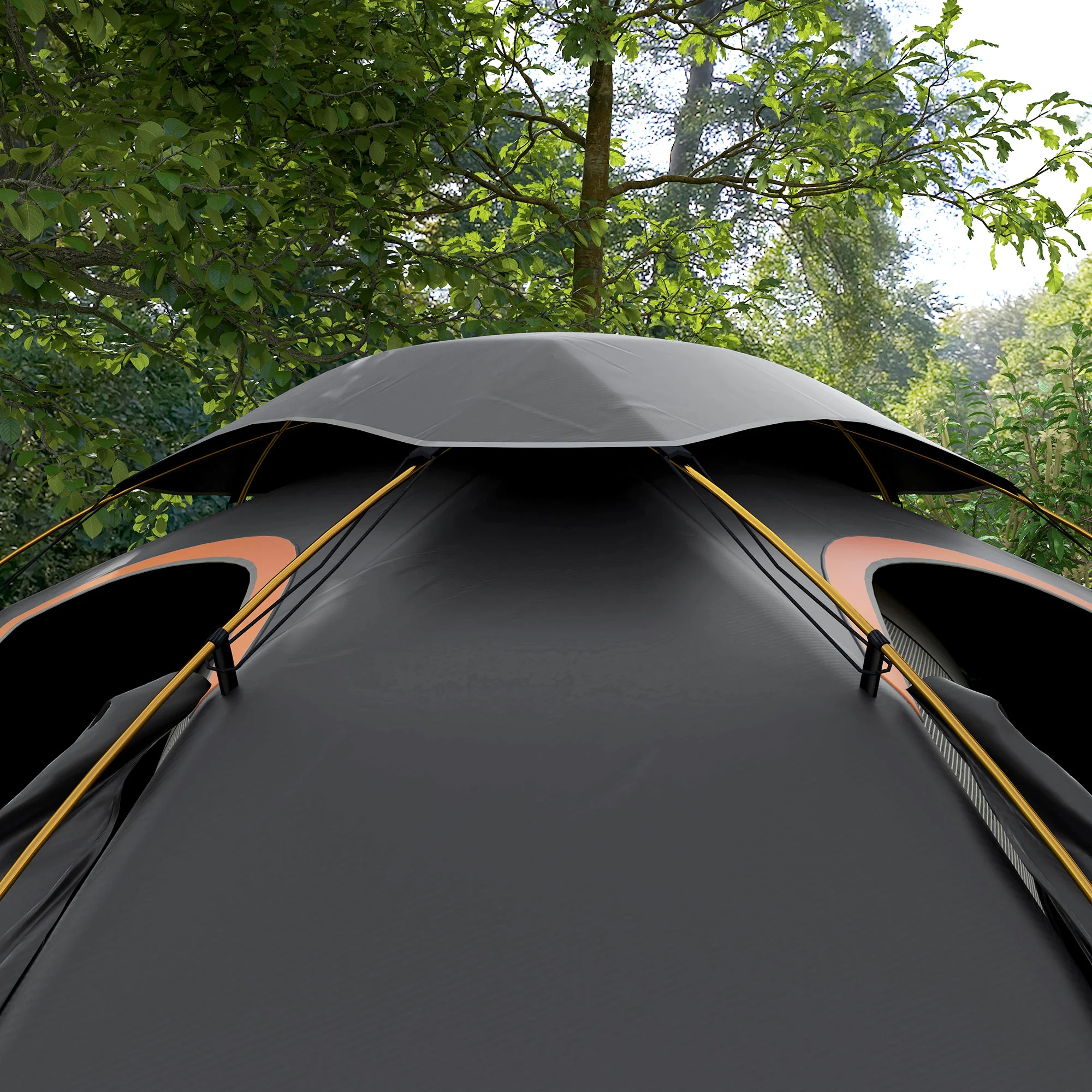 Outsunny Camping Tent Dome Tent with Removable Rainfly for 1-2 Man, Grey - Image 8