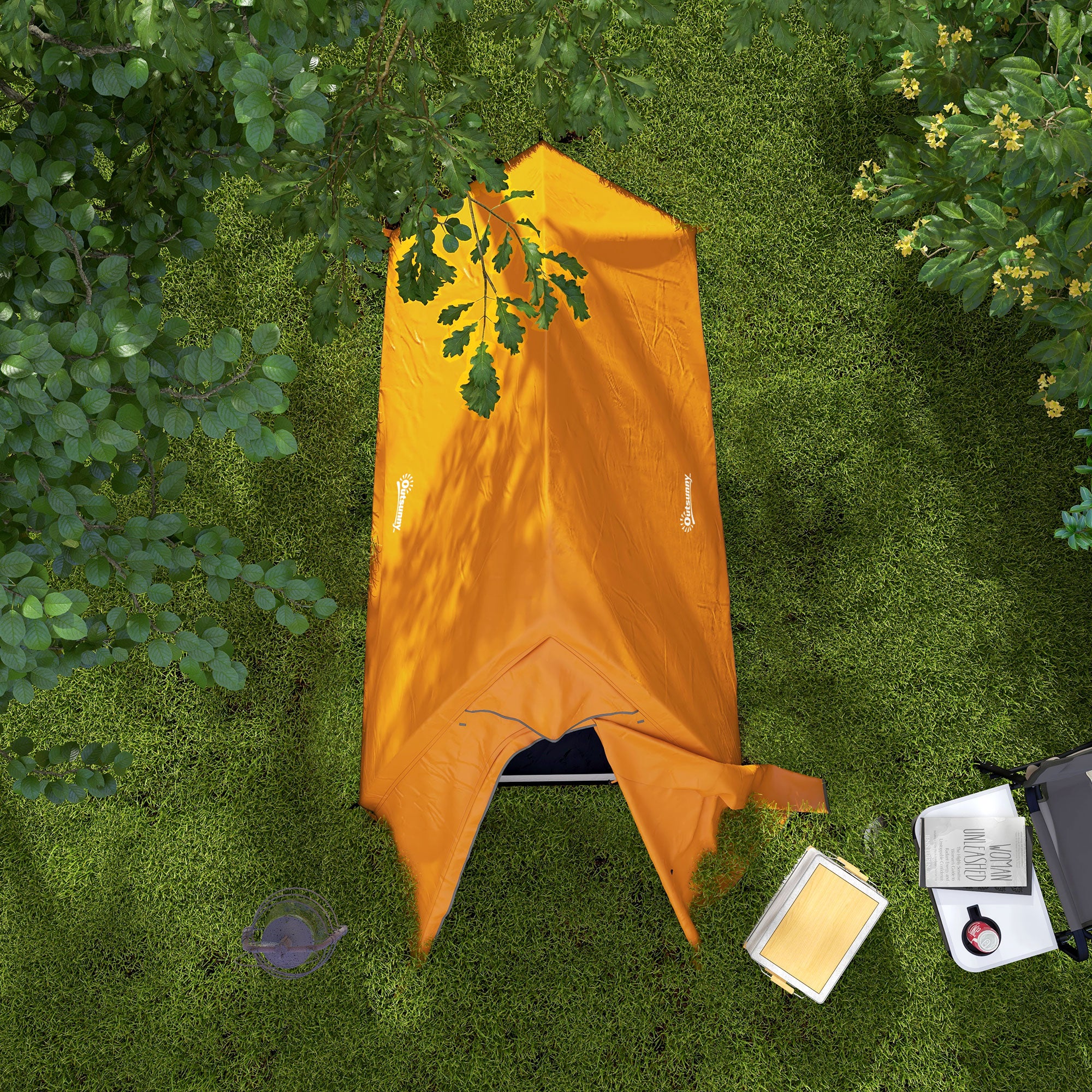 Outsunny Double Layer Camping Tent For 1-2 Man, 2000mm Waterproof - Orange/Green - Image 8