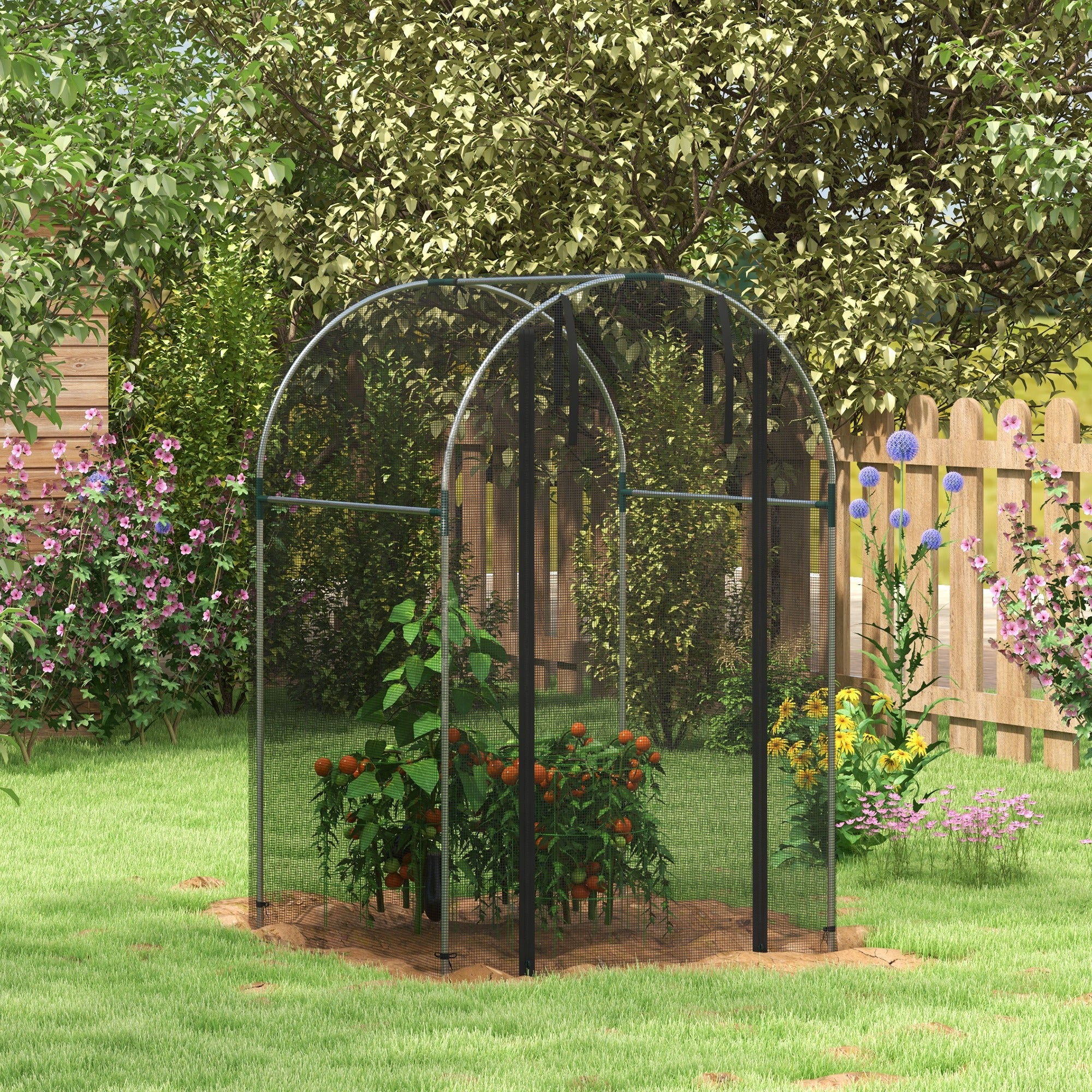 Outsunny Fruit Cage, Plant Protection Tent, Black - Image 11
