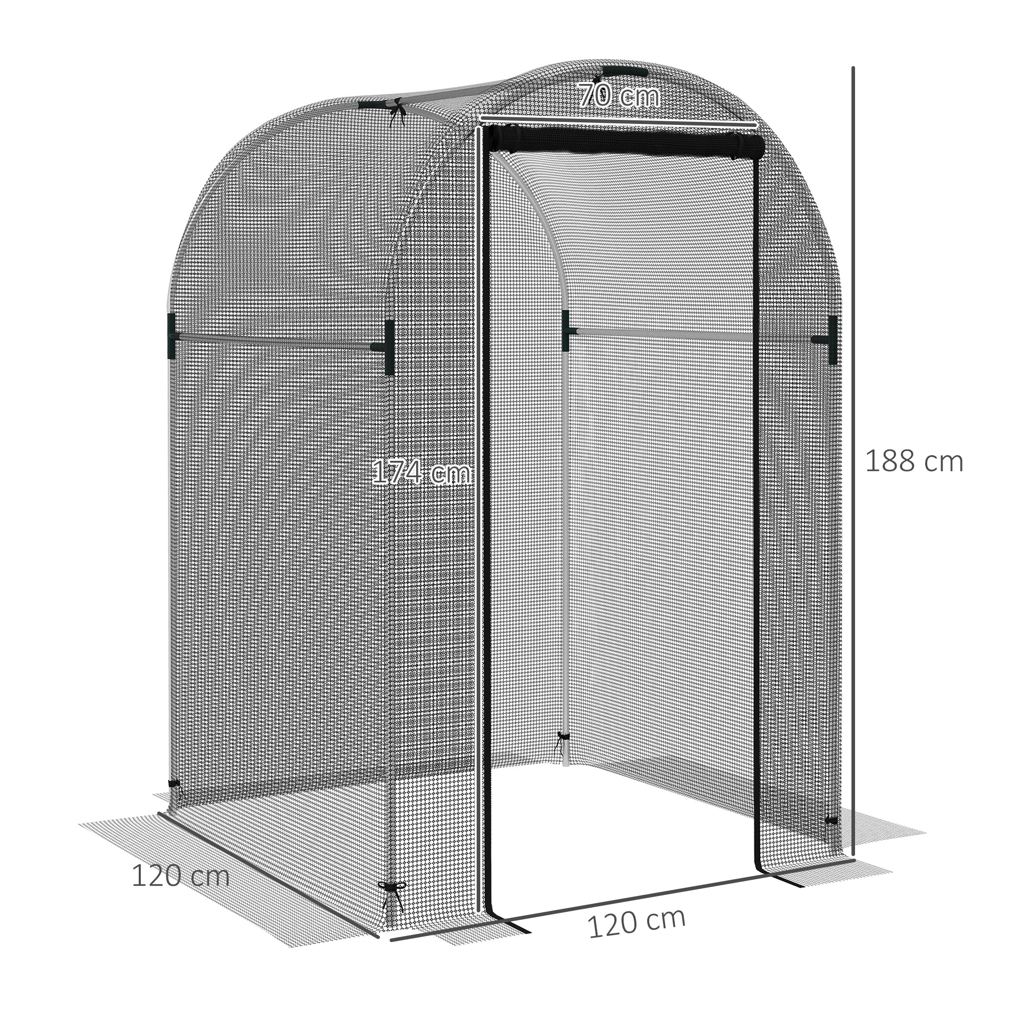 Outsunny Fruit Cage, Plant Protection Tent, Black - Image 14