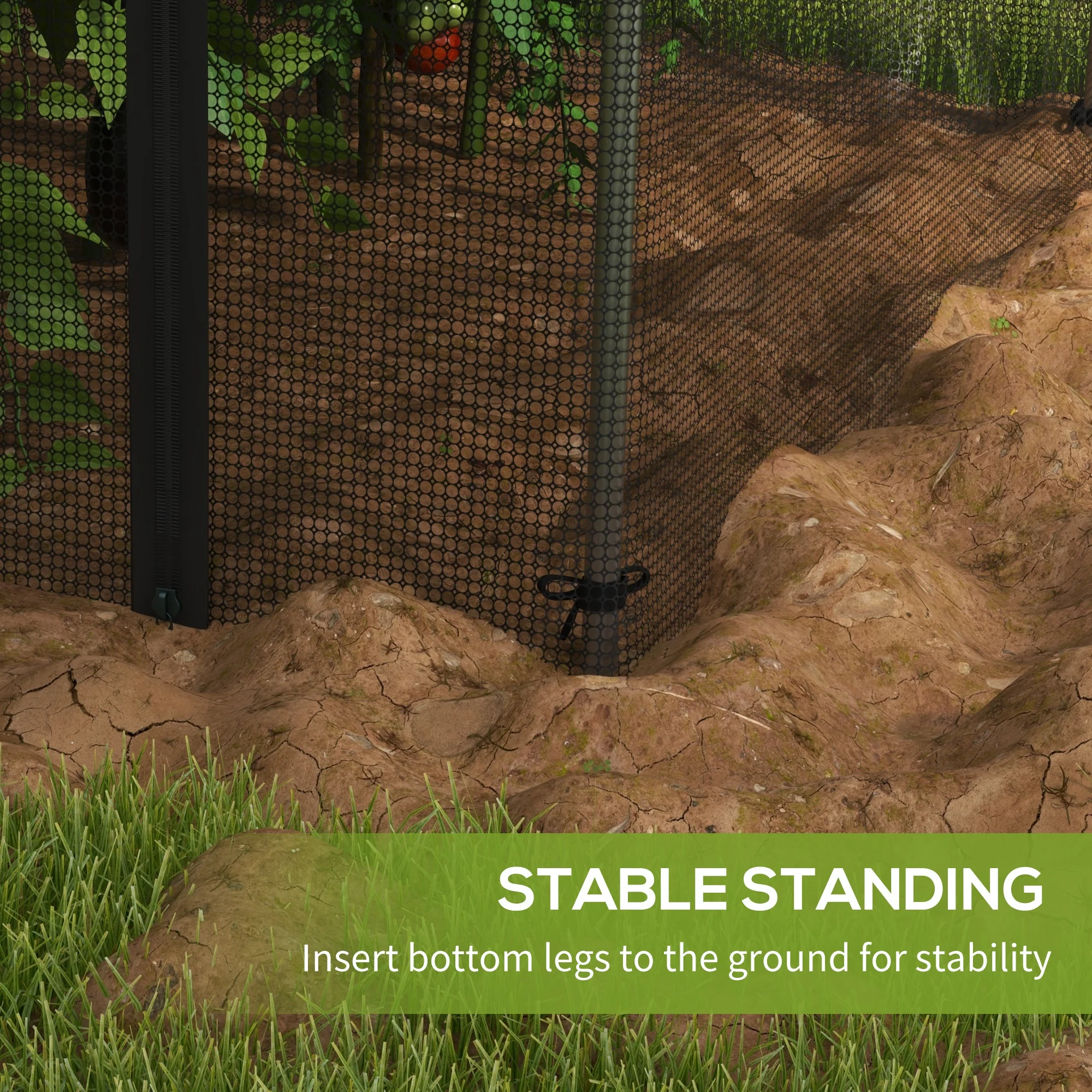 Outsunny Fruit Cage, Plant Protection Tent, Black - Image 16