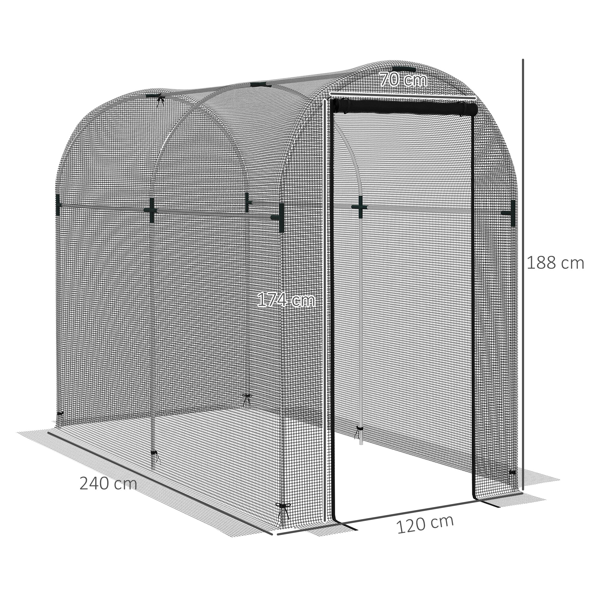 Outsunny Fruit Cage, Plant Protection Tent, Black - Image 5