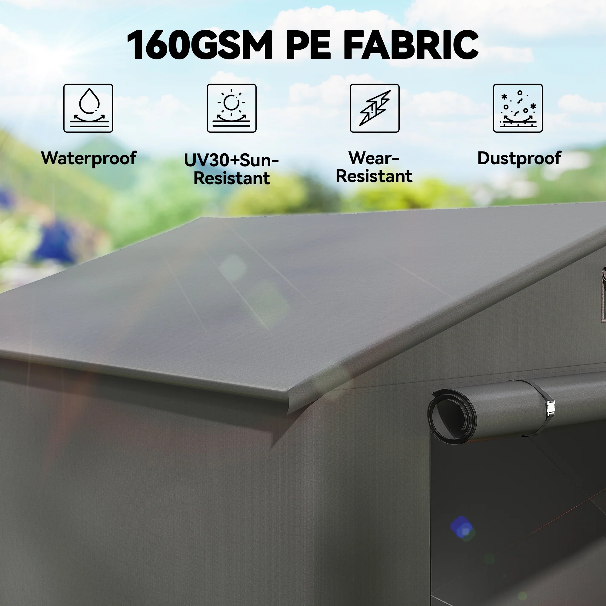 Outsunny Garden Storage Shed Tent Bike Tent, Dark Grey - Image 13