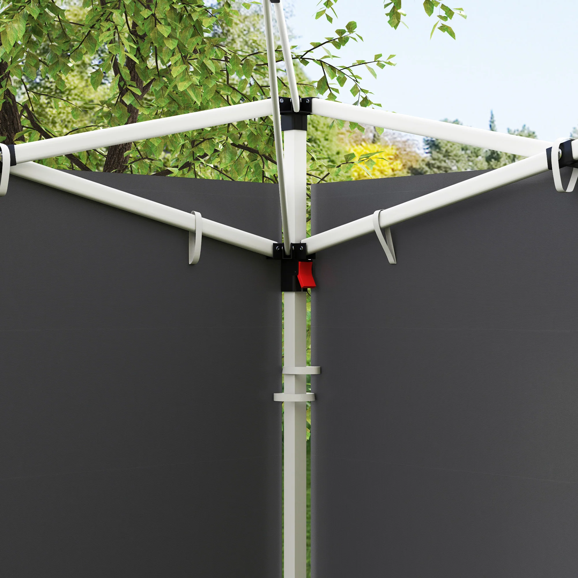 Outsunny Gazebo Replacement Exchangeable Wall Panels W/ Window, Dark Grey - Image 8