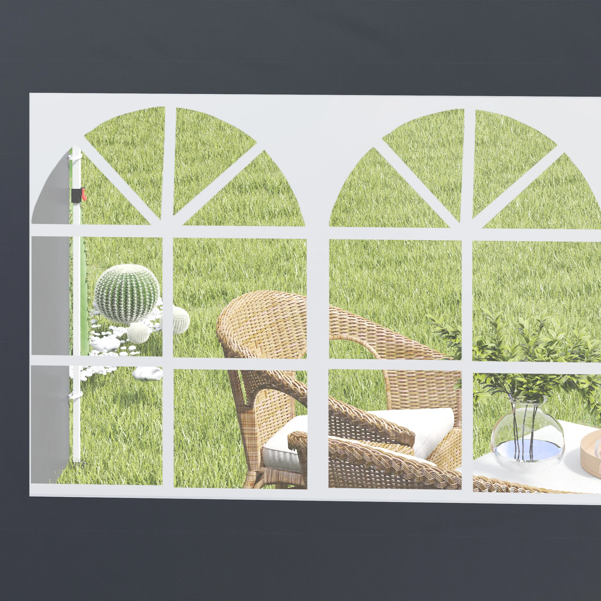 Outsunny Gazebo Replacement Exchangeable Wall Panels W/ Window, Dark Grey - Image 9