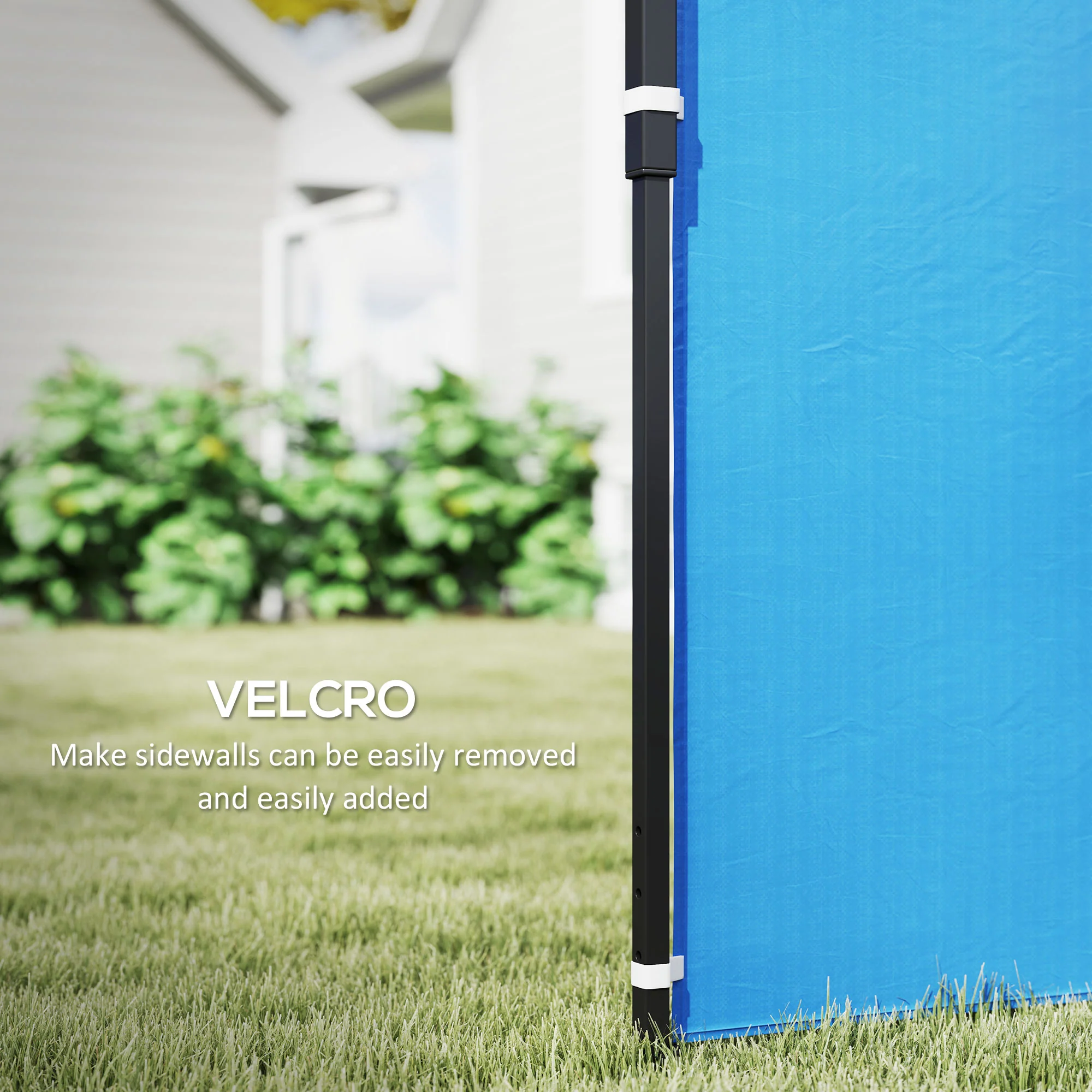 Outsunny Gazebo Side Panels For 3x3(m) Or 3x6m Gazebo Canopy, 2 Pack, Blue - Image 4