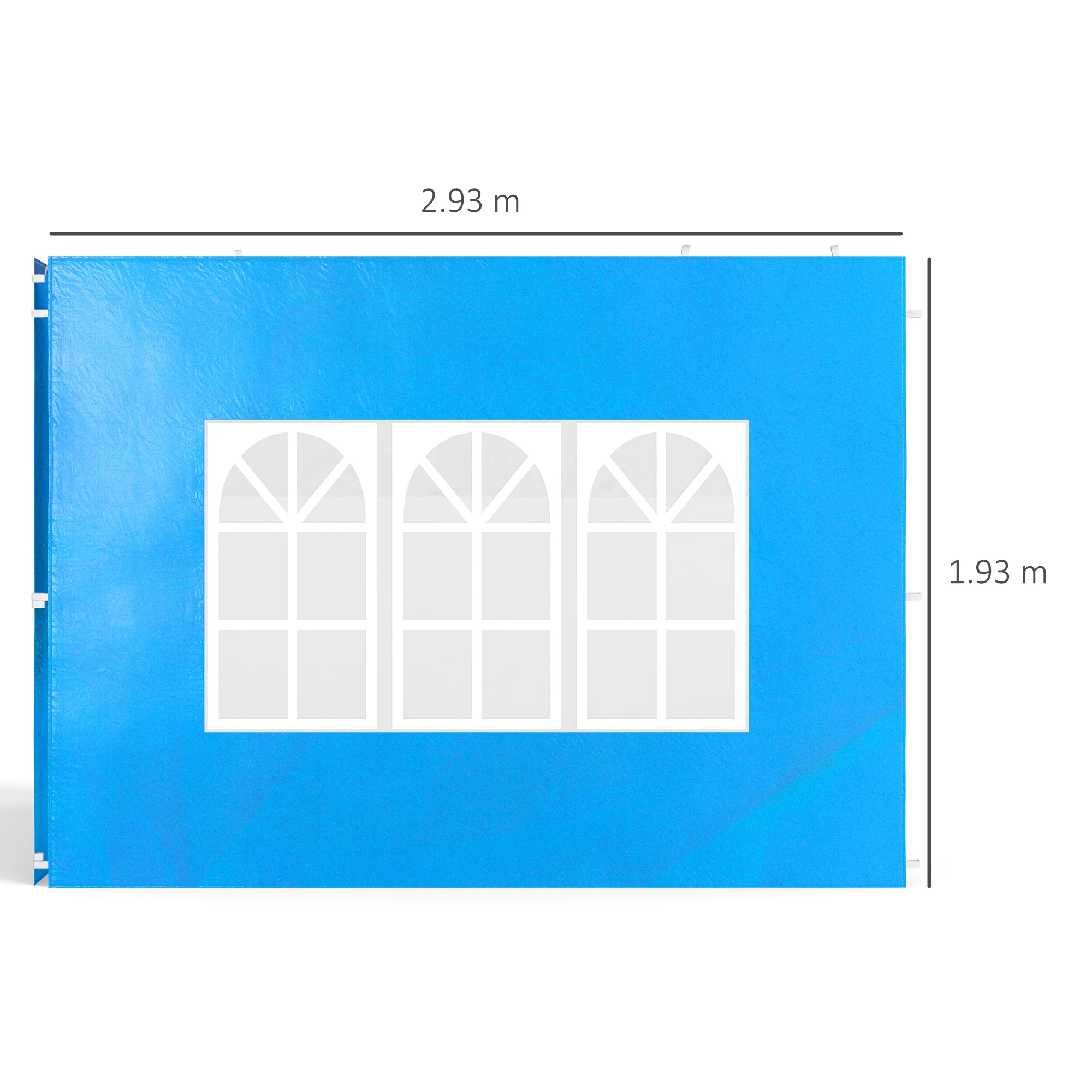 Outsunny Gazebo Side Panels For 3x3(m) Or 3x6m Gazebo Canopy, 2 Pack, Blue - Image 5