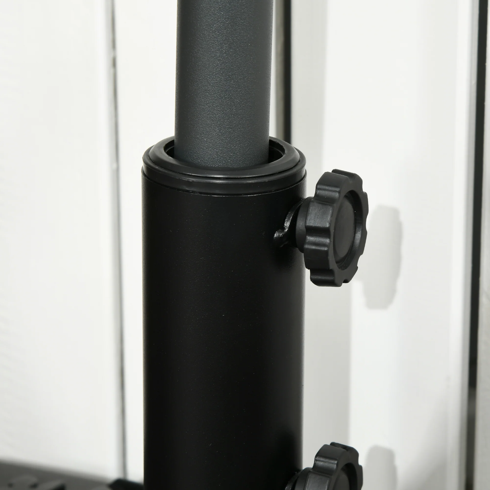 Outsunny Half Round Patio Umbrella Base For 3.8 Cm Or 4.8 Cm Pole, Black - Image 9