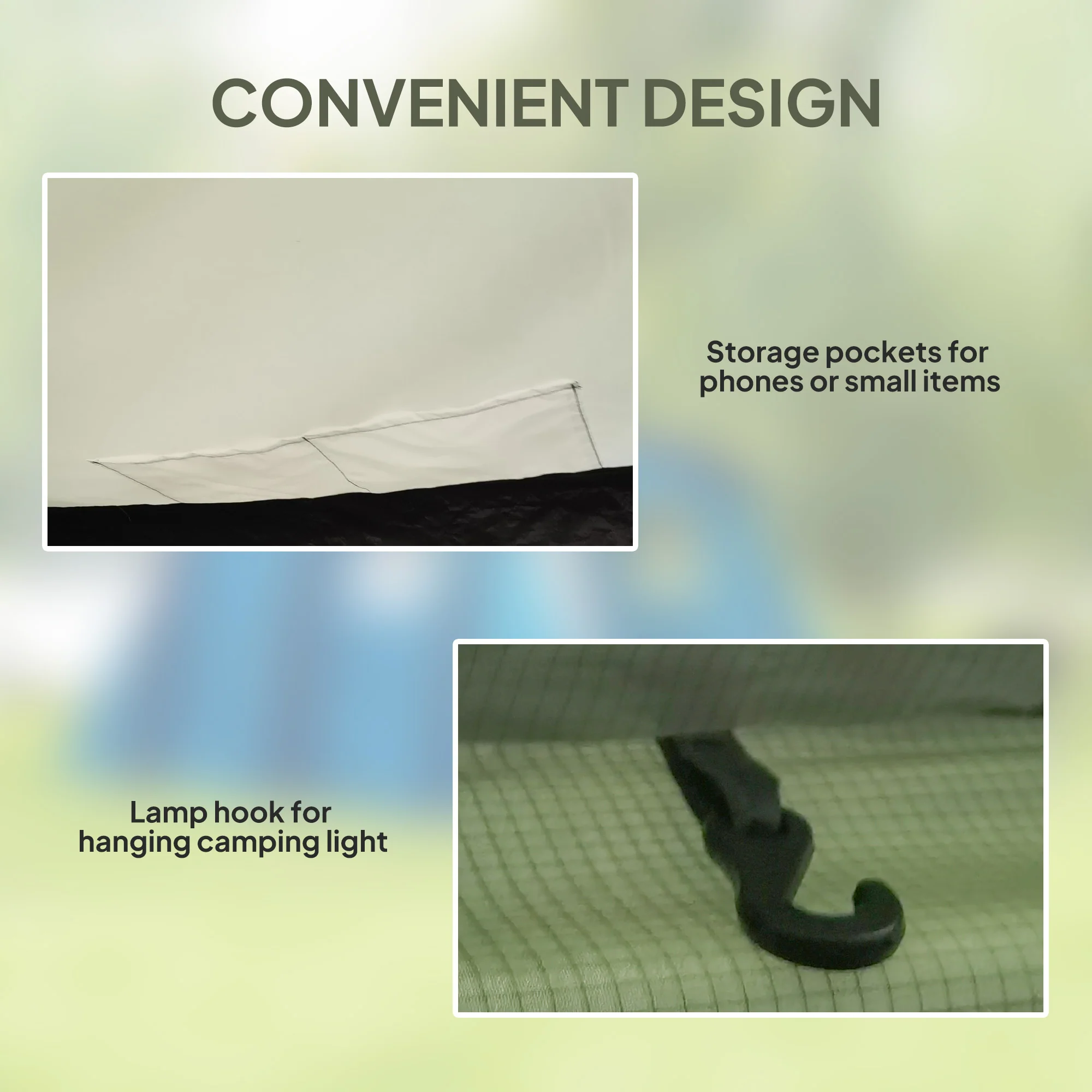 Outsunny Inflatable 3-4 Man Tunnel Tent W/ Air Pump, Living Area - Image 17