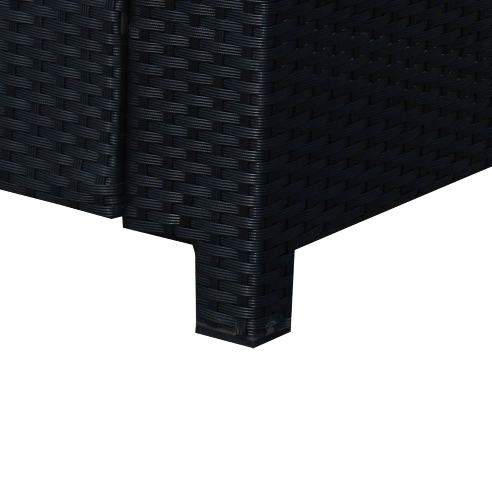 Outsunny Rattan Wicker 2-seat Sofa Loveseat Padded Garden Furniture Black - Image 9