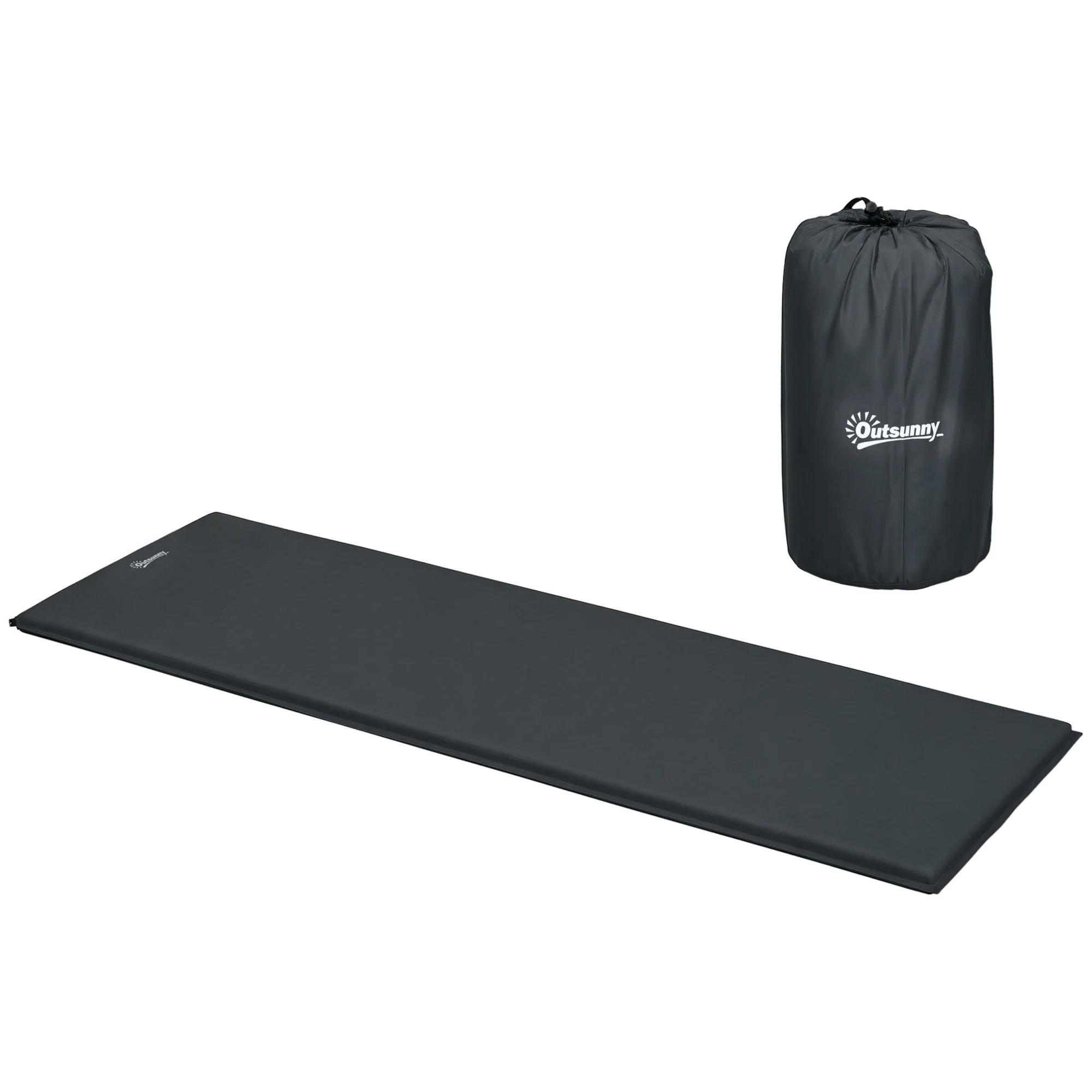 Outsunny Self-Inflating Single Sleeping Pad Air Bed With Carry Bag - Grey/Khaki - Image 10