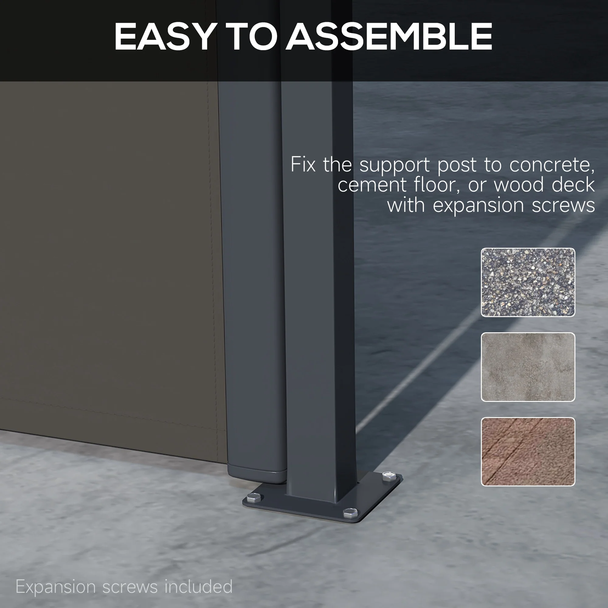 Outsunny Side Awning Retractable, Outdoor Privacy Screen, 400x180cm - Image 6
