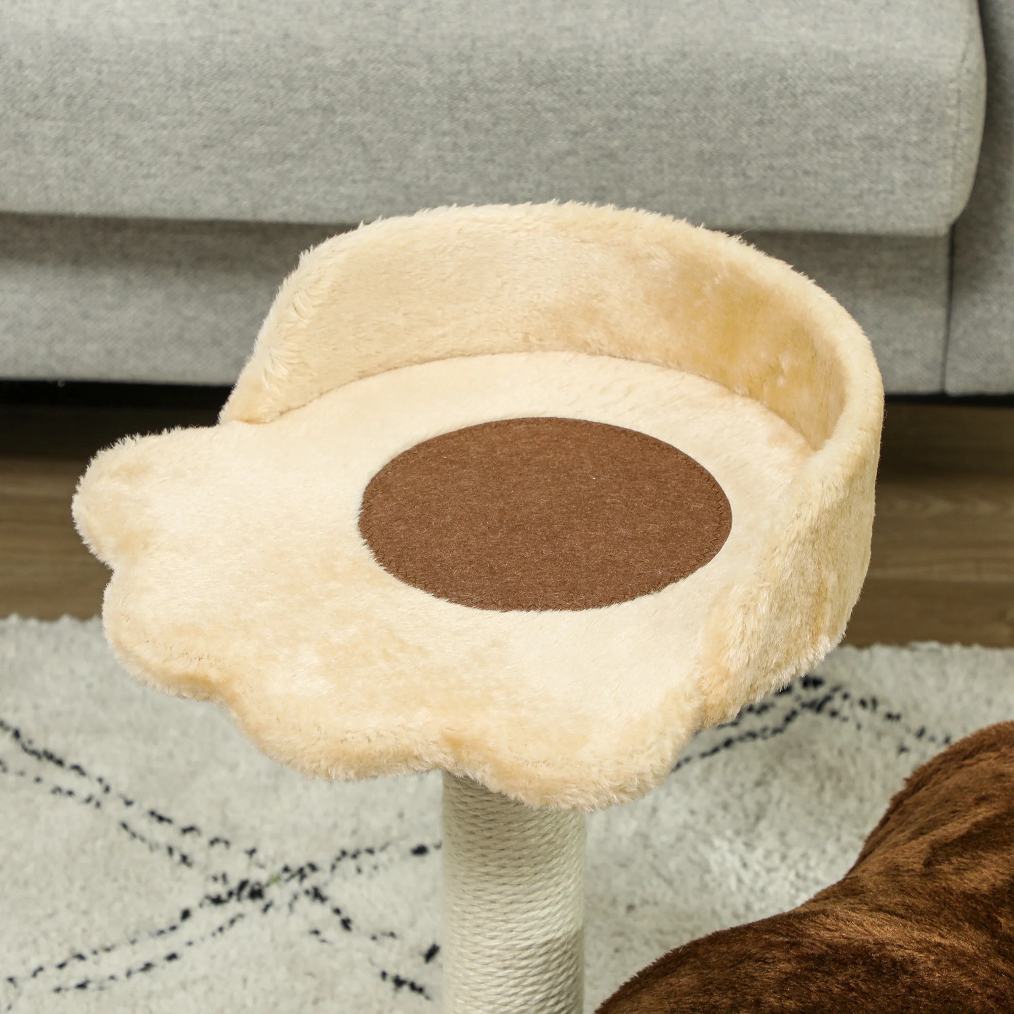 PawHut Cat Tree W/ Scratching Post, Bed, Cat Tunnel, Toy Ball - Image 8