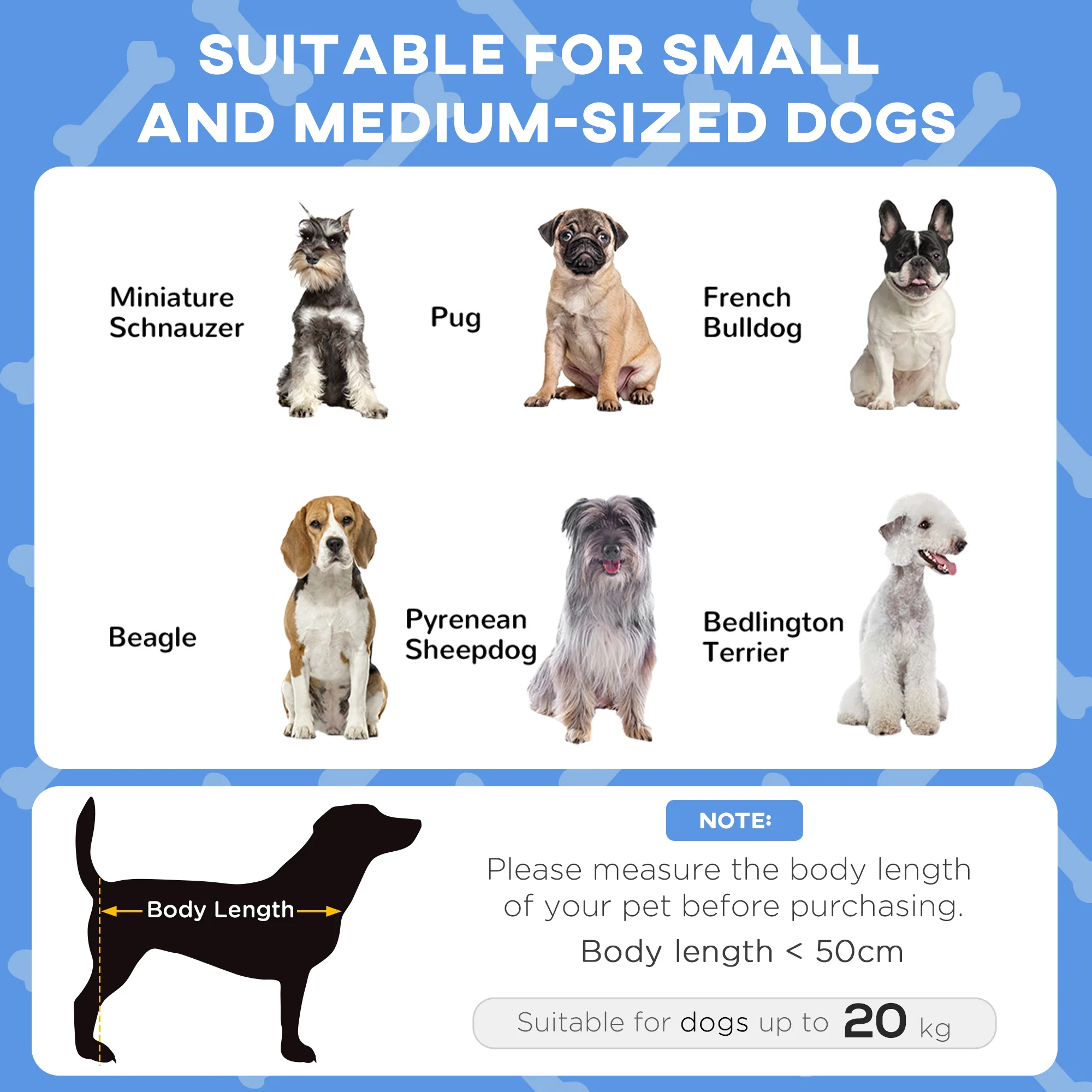 PawHut Cooling Raised Dog Bed w/ Breathable Mesh, for S, M Dogs - Dark Blue - Image 3