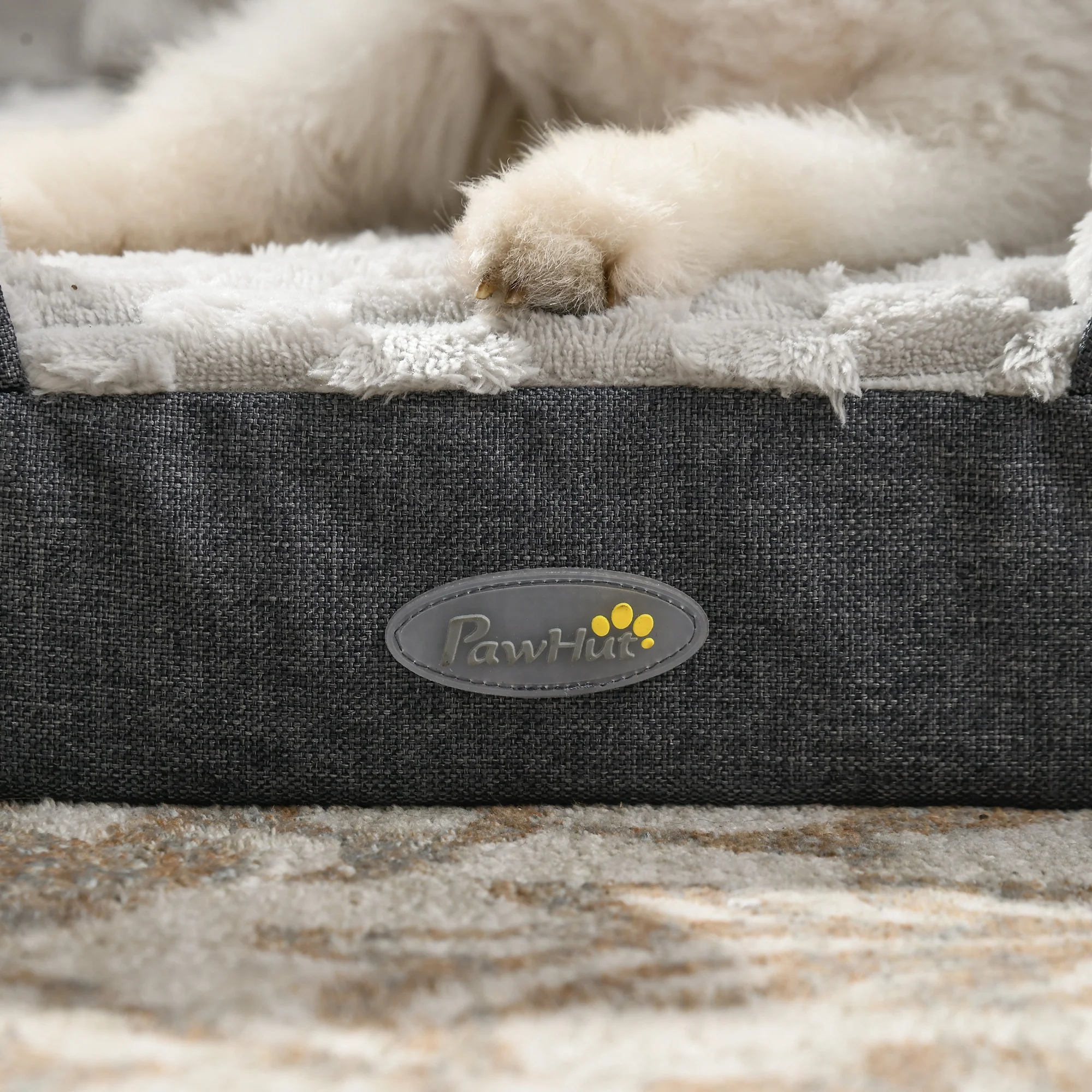 PawHut Dog Bed Calming Pet Bed Dog Mattress For Small Dogs - Charcoal Grey/Brown - Image 9