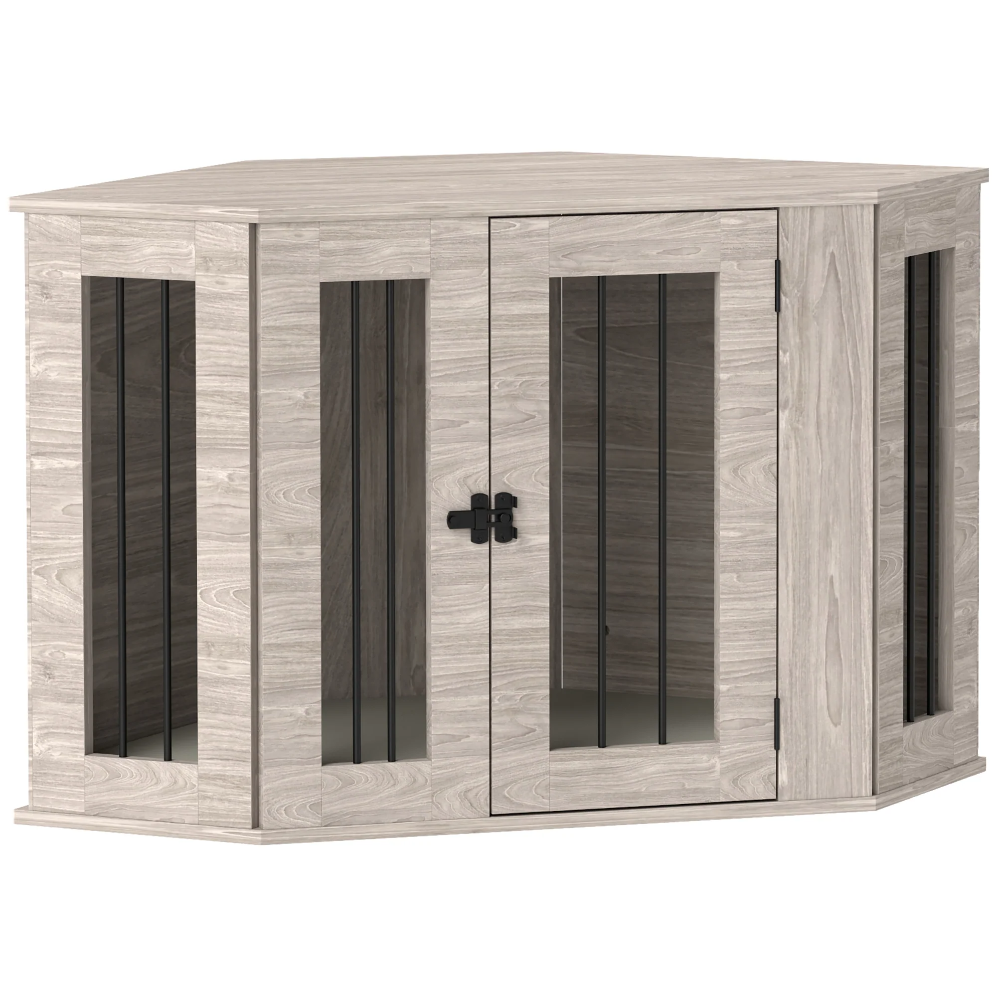 PawHut Dog Crate Furniture w/ Cushion, Door - Walnut Brown - Image 10