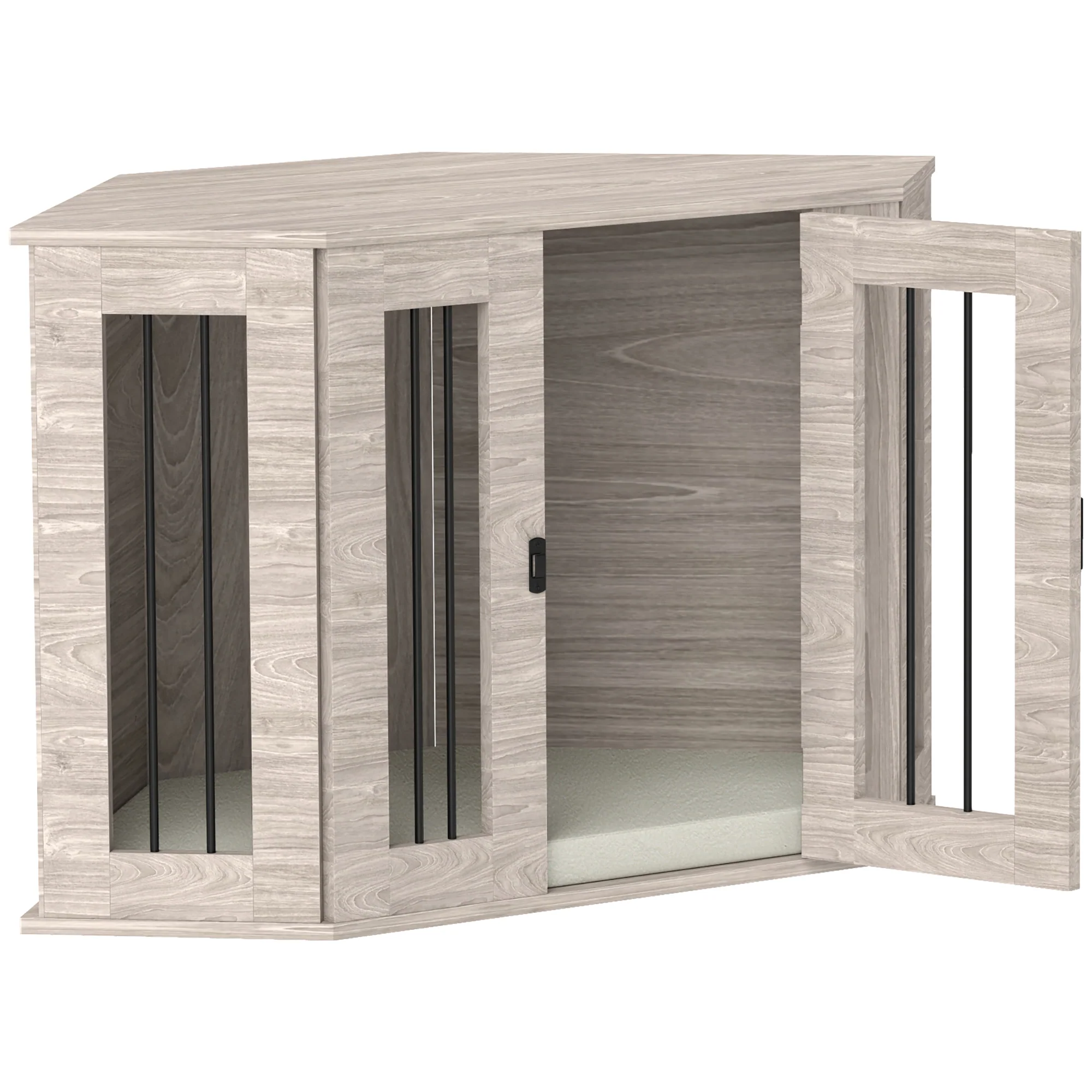 PawHut Dog Crate Furniture w/ Cushion, Door - Walnut Brown - Image 18