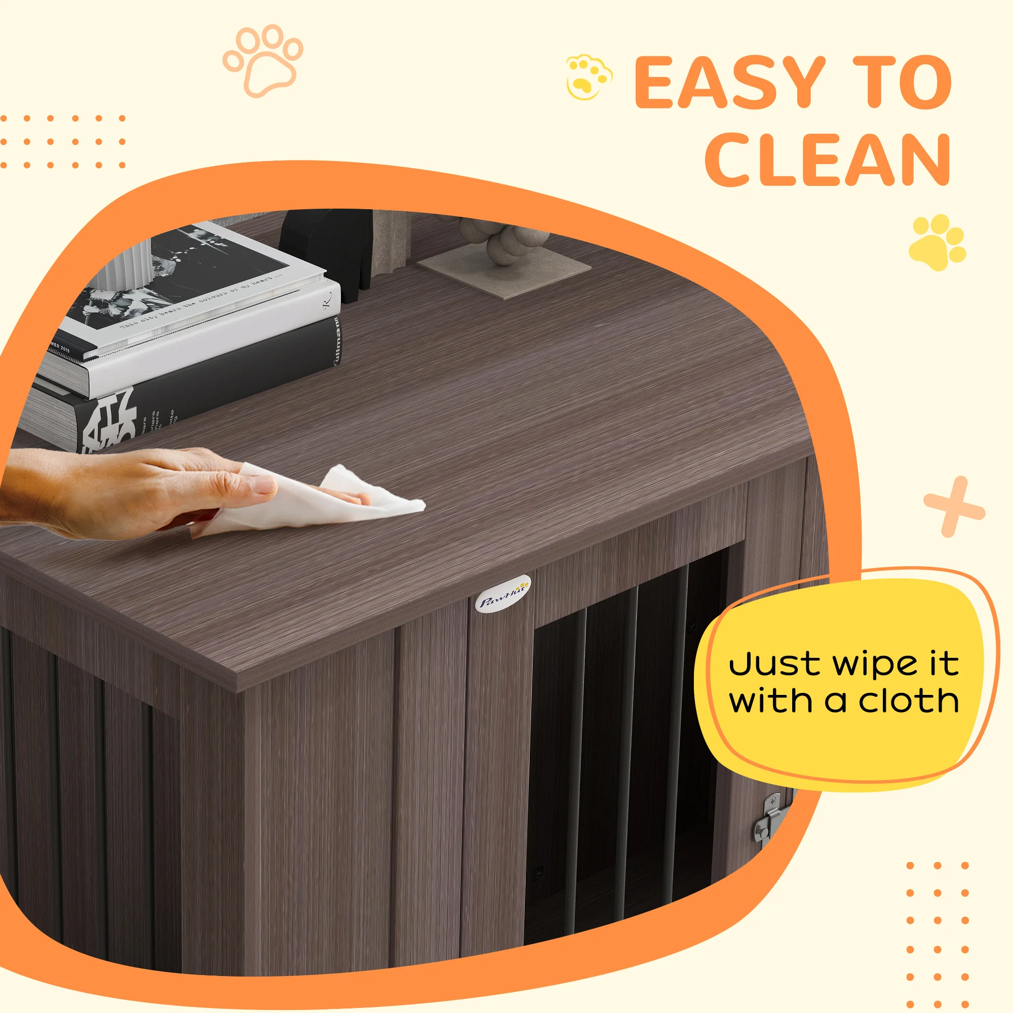 PawHut Dog Crate Kennel Cage, Indoor End Table, Purple - Image 17