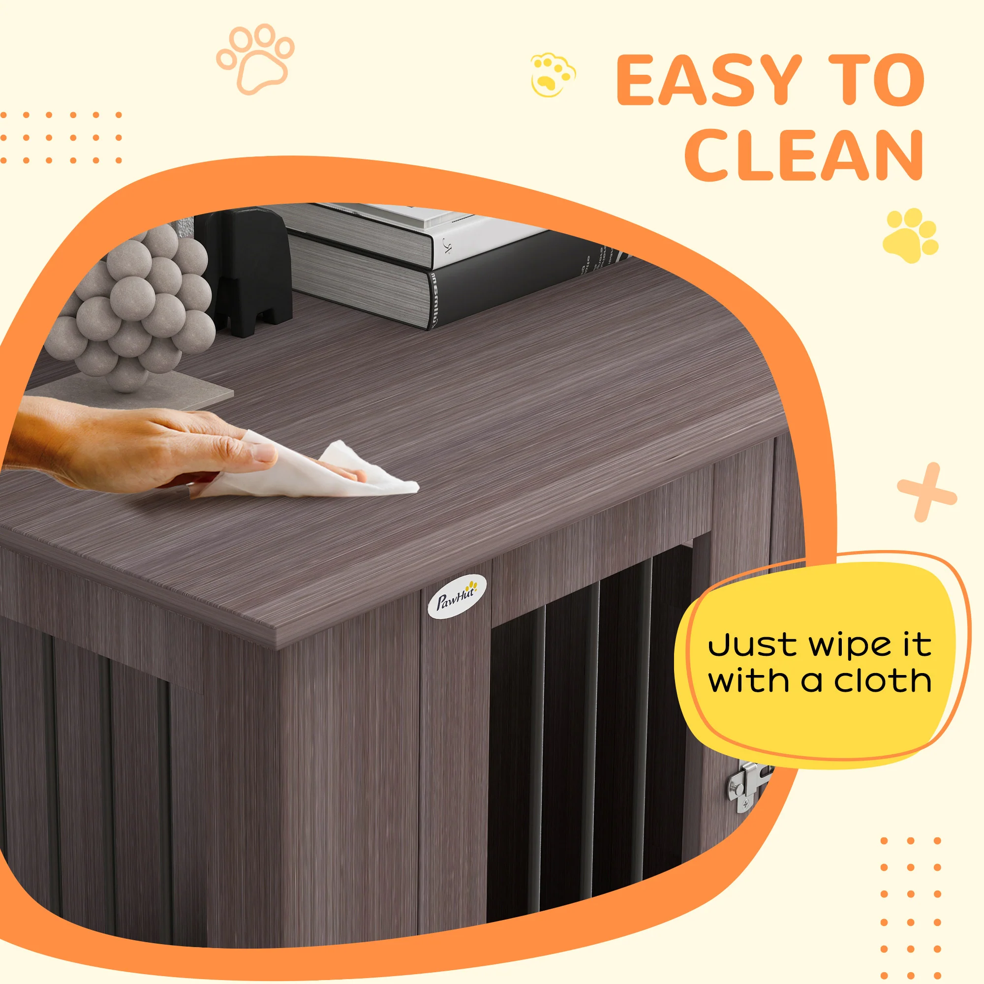 PawHut Dog Crate Kennel Cage, Indoor End Table, Purple - Image 26