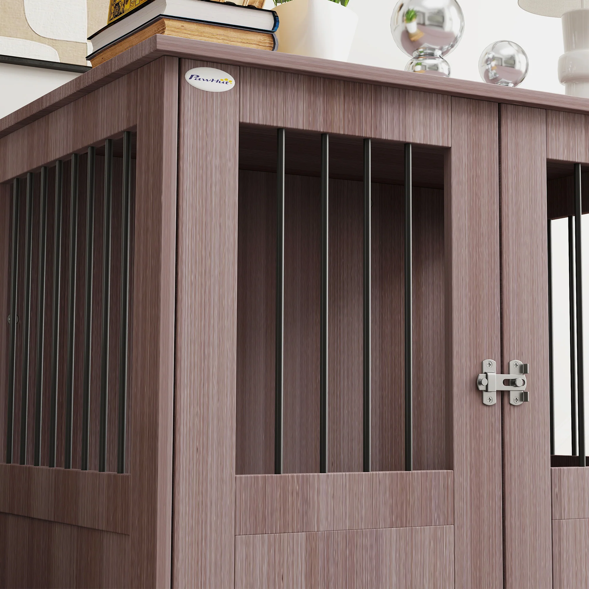 PawHut Dog Crate Kennel Cage, Indoor End Table, Purple - Image 9