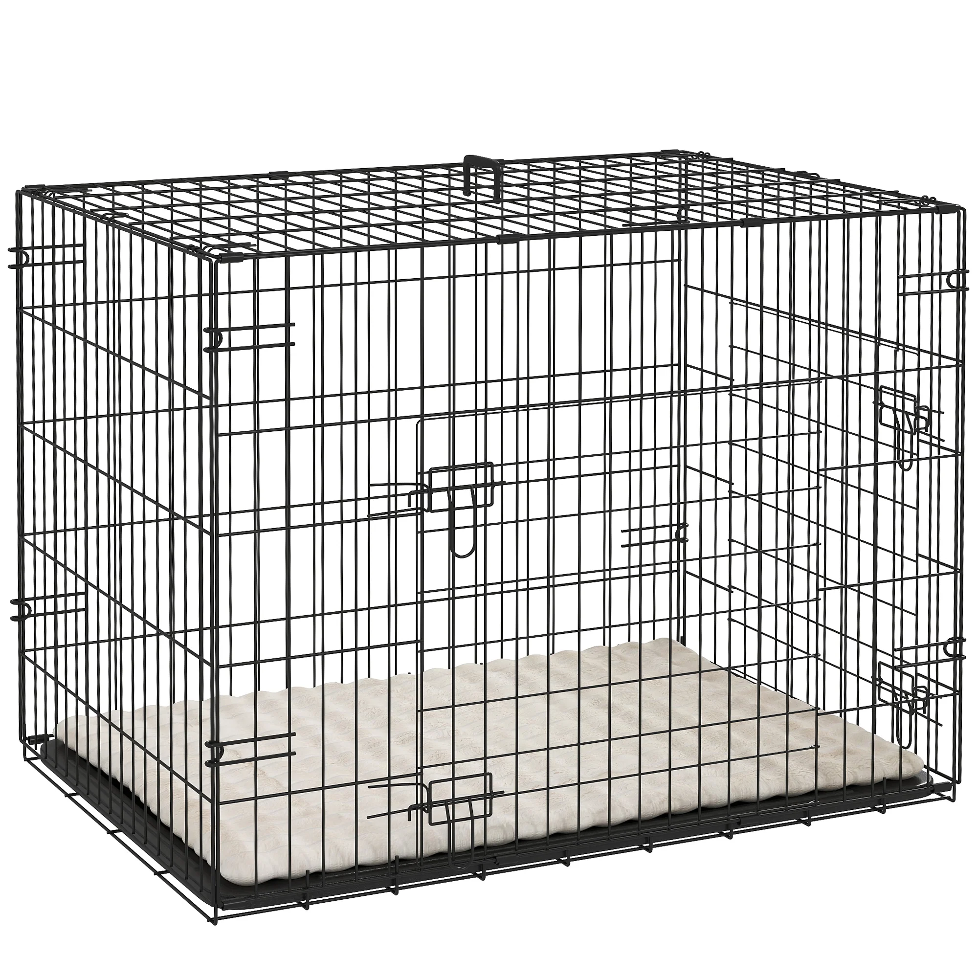 PawHut Dog Crate With 2 Doors, Tray, Soft Cushion - Image 10