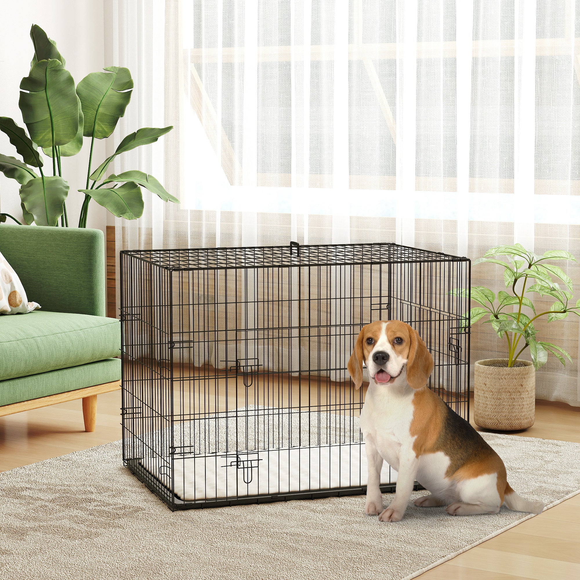 PawHut Dog Crate With 2 Doors, Tray, Soft Cushion - Image 20