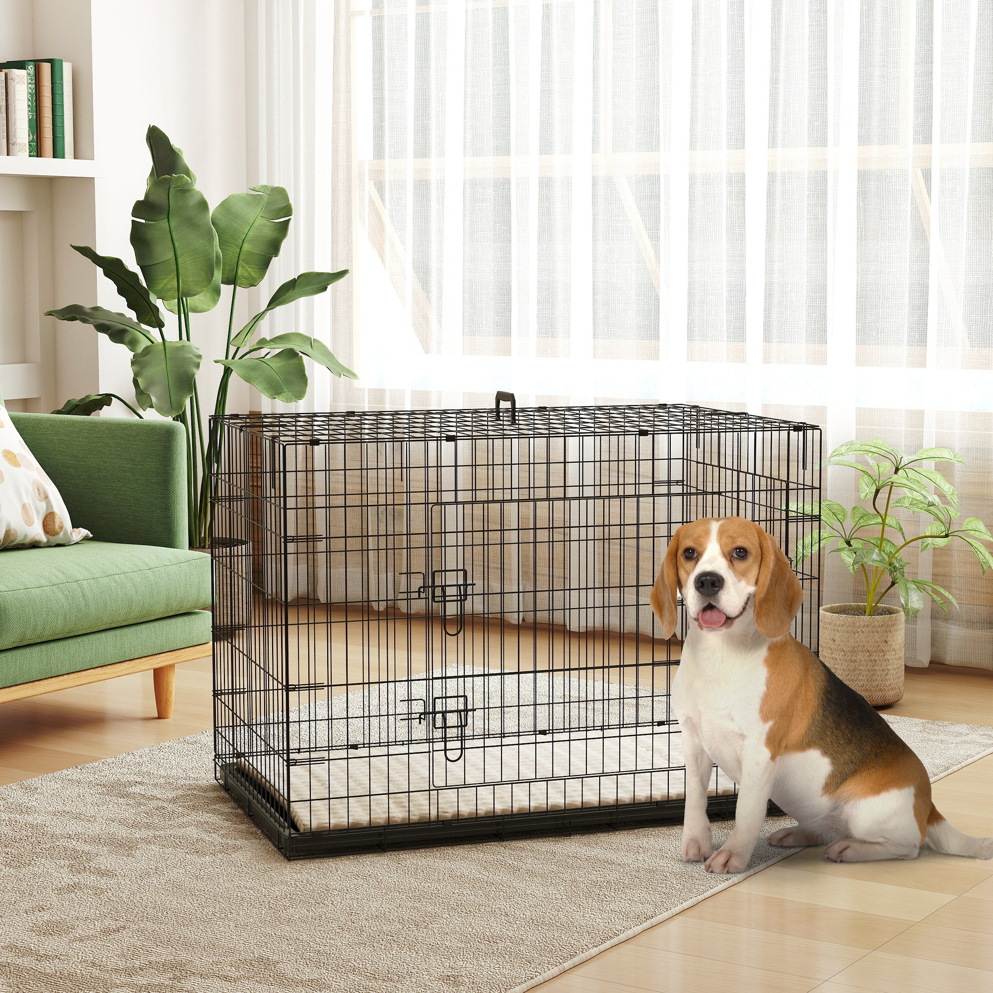 PawHut Dog Crate With 2 Doors, Tray, Soft Cushion - Image 29