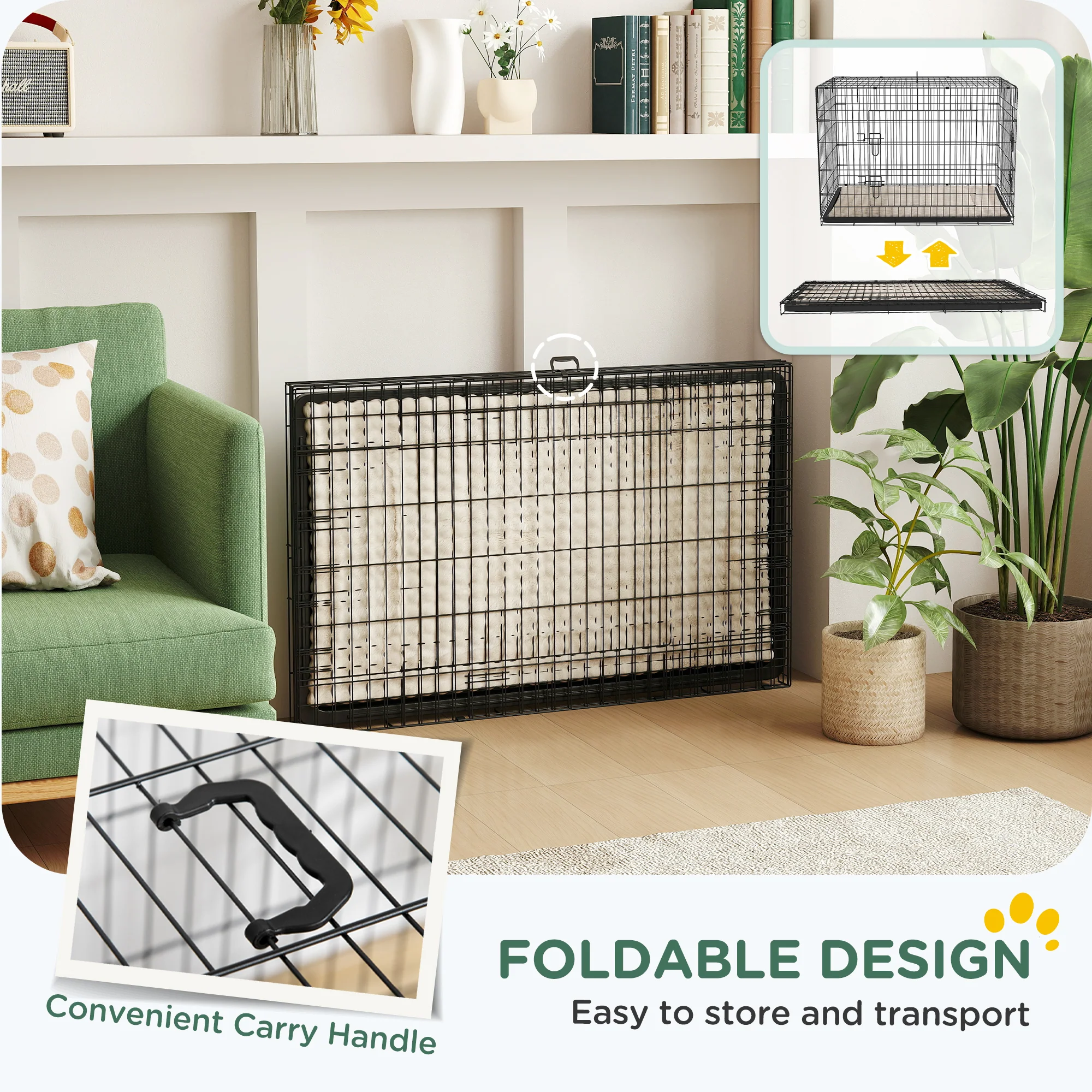 PawHut Dog Crate With 2 Doors, Tray, Soft Cushion - Image 34