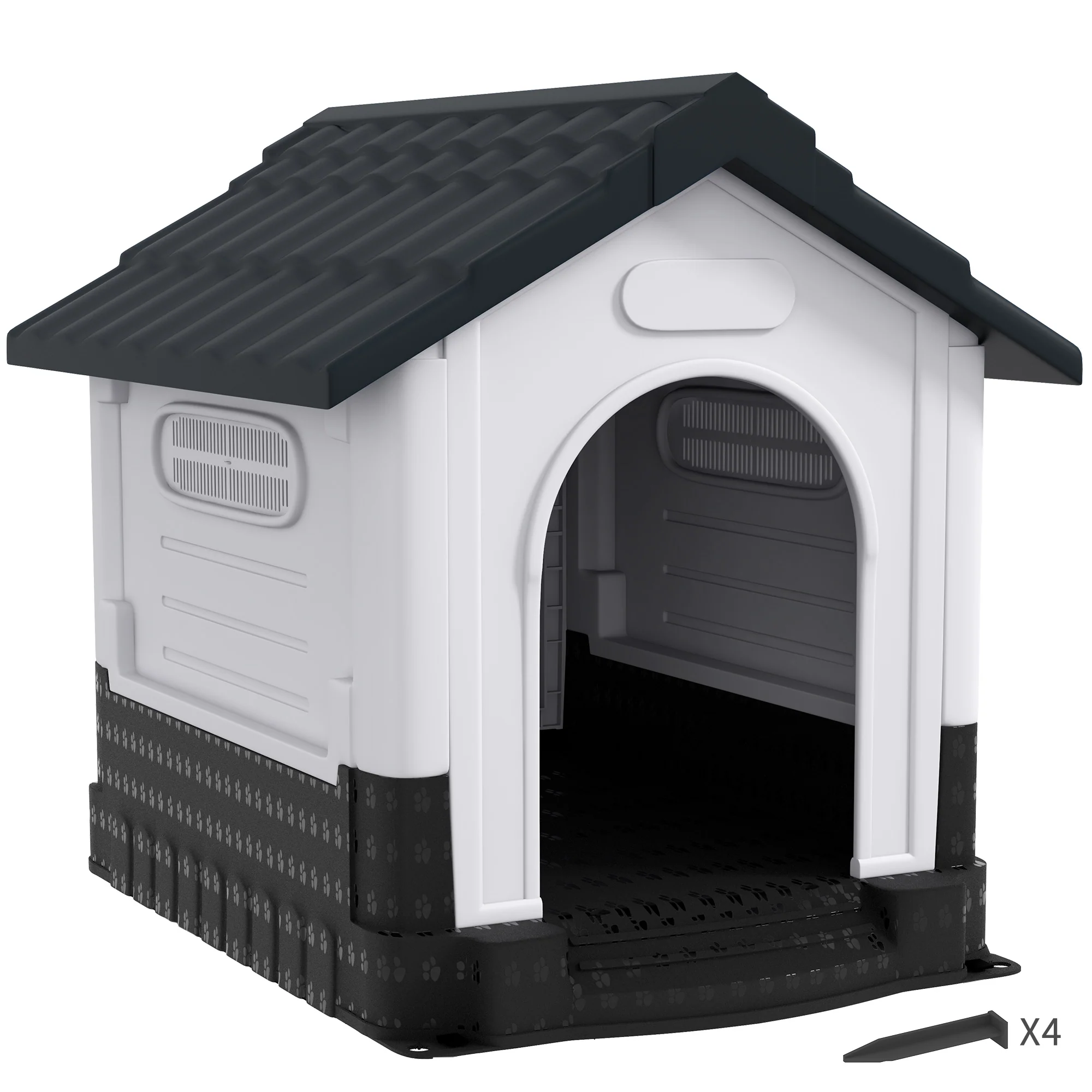PawHut Dog Kennel For Outside, Grey - Image 10