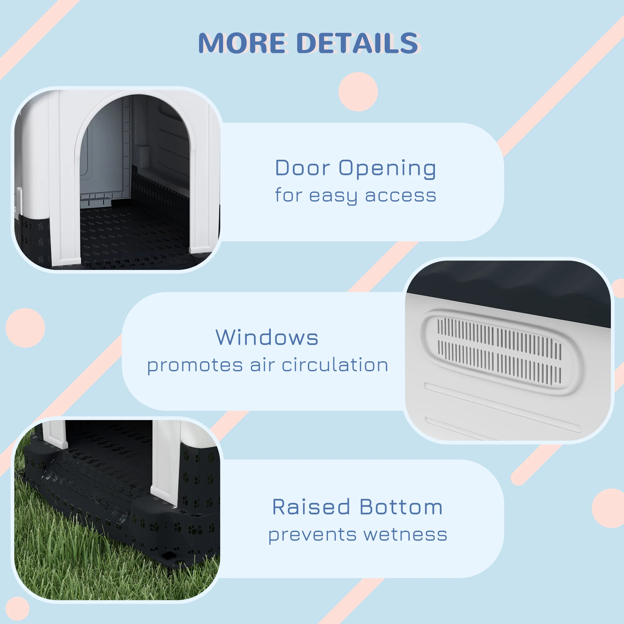 PawHut Dog Kennel For Outside, Grey - Image 16