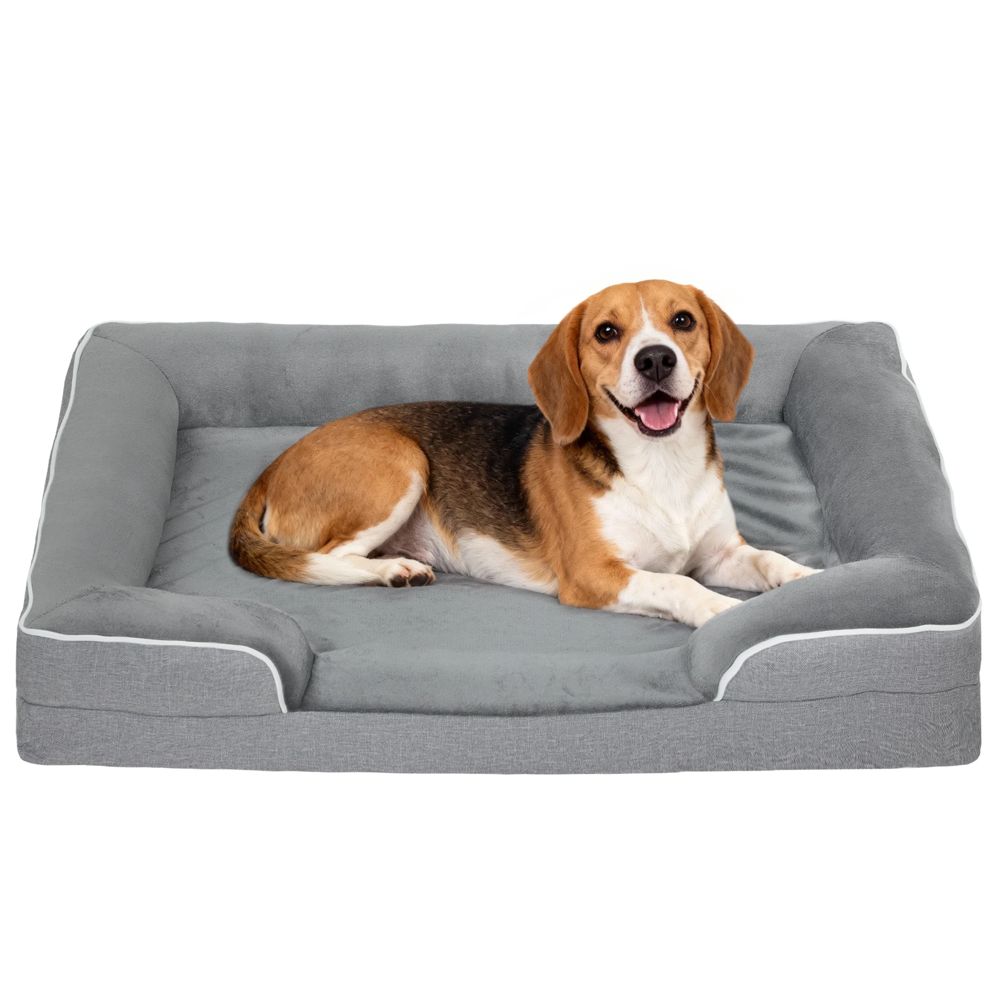 PawHut Dog Sofa Bed, Washable Pet Bed With Non-Slip Bottom, Grey - Image 10