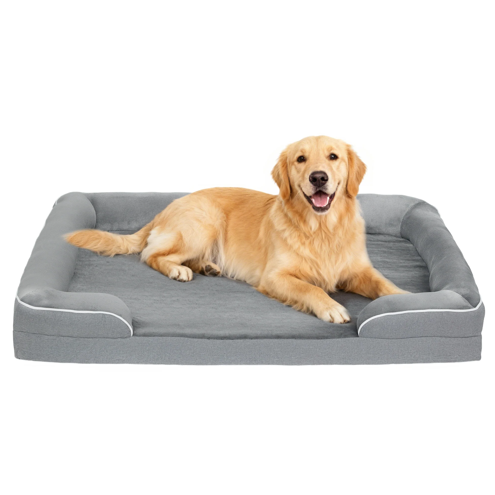 PawHut Dog Sofa Bed, Washable Pet Bed With Non-Slip Bottom, Grey - Image 19