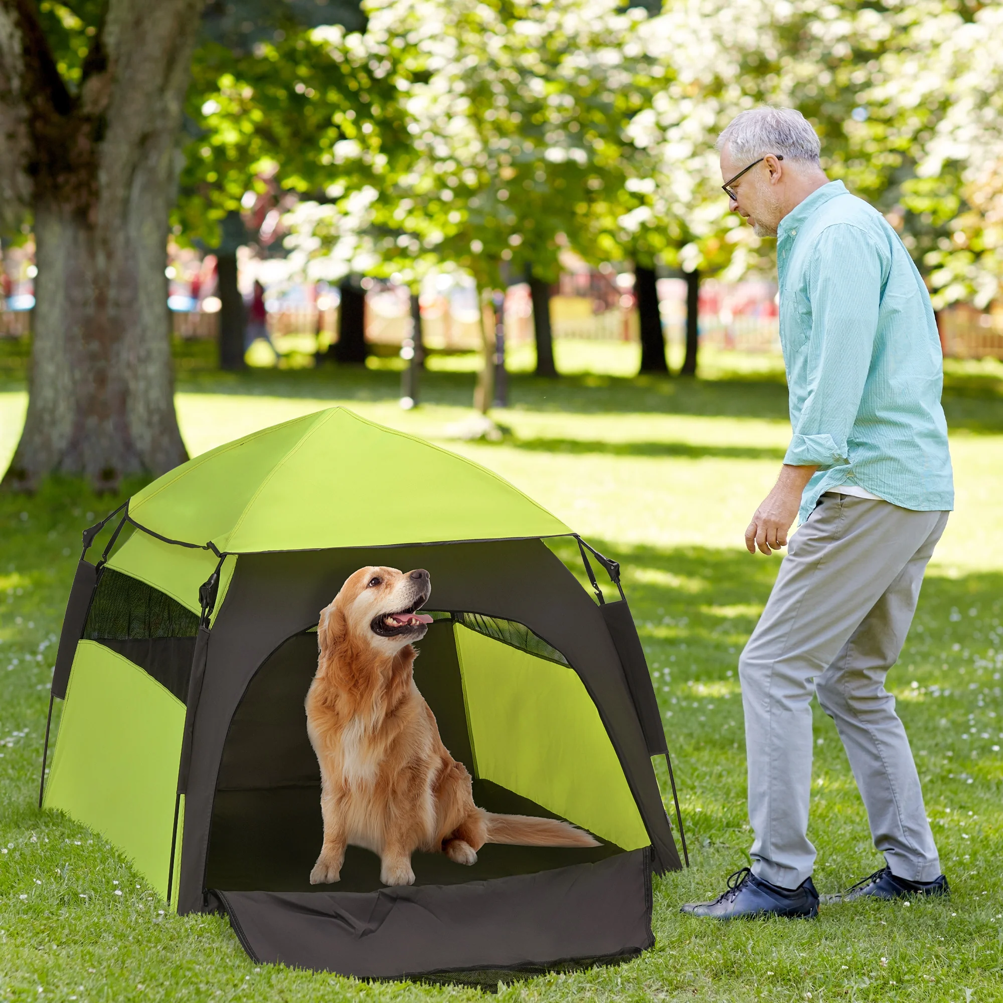 PawHut Foldable Dog Cat Tent With Waterproof Oxford Cloth, Carry Bag - Image 11