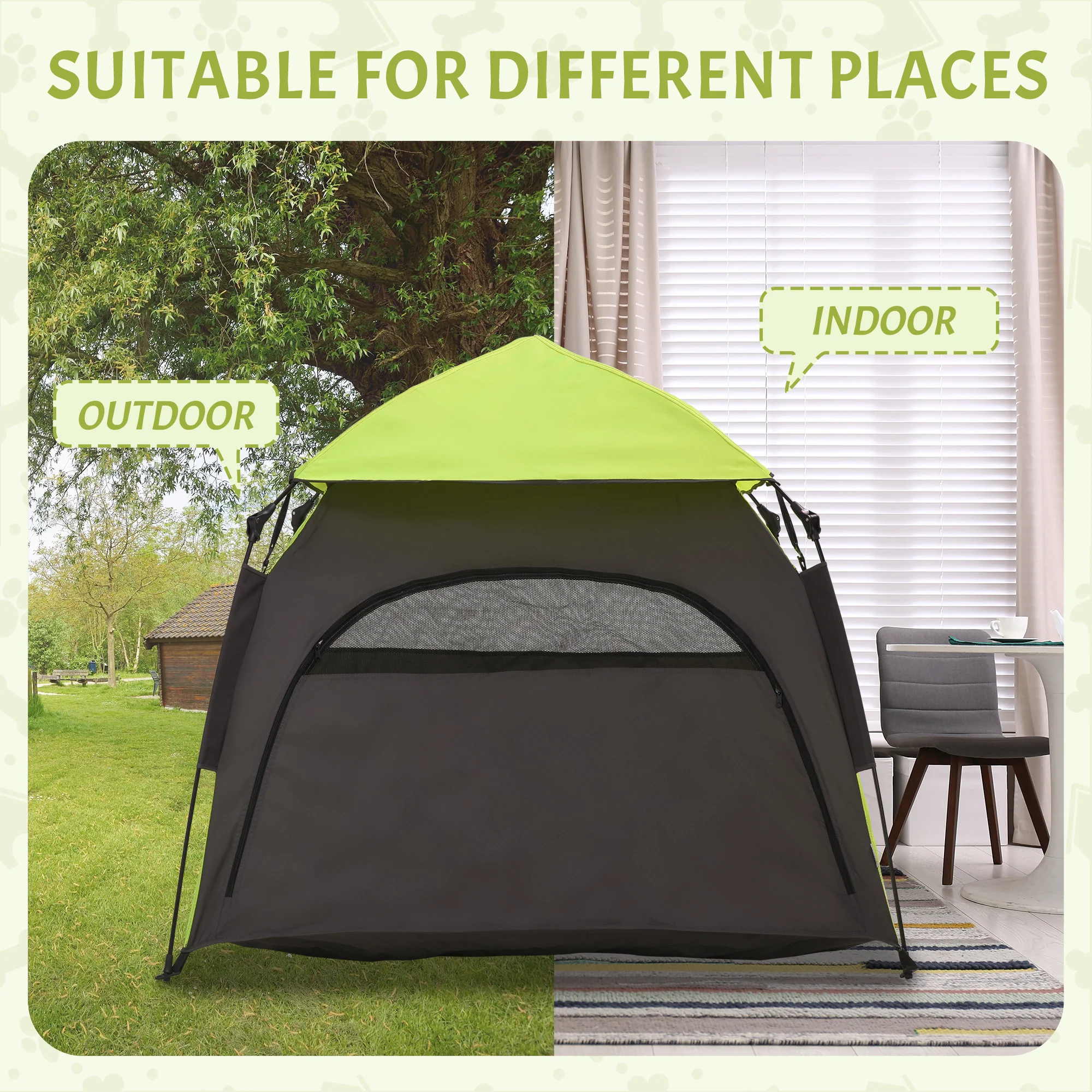 PawHut Foldable Dog Cat Tent With Waterproof Oxford Cloth, Carry Bag - Image 15