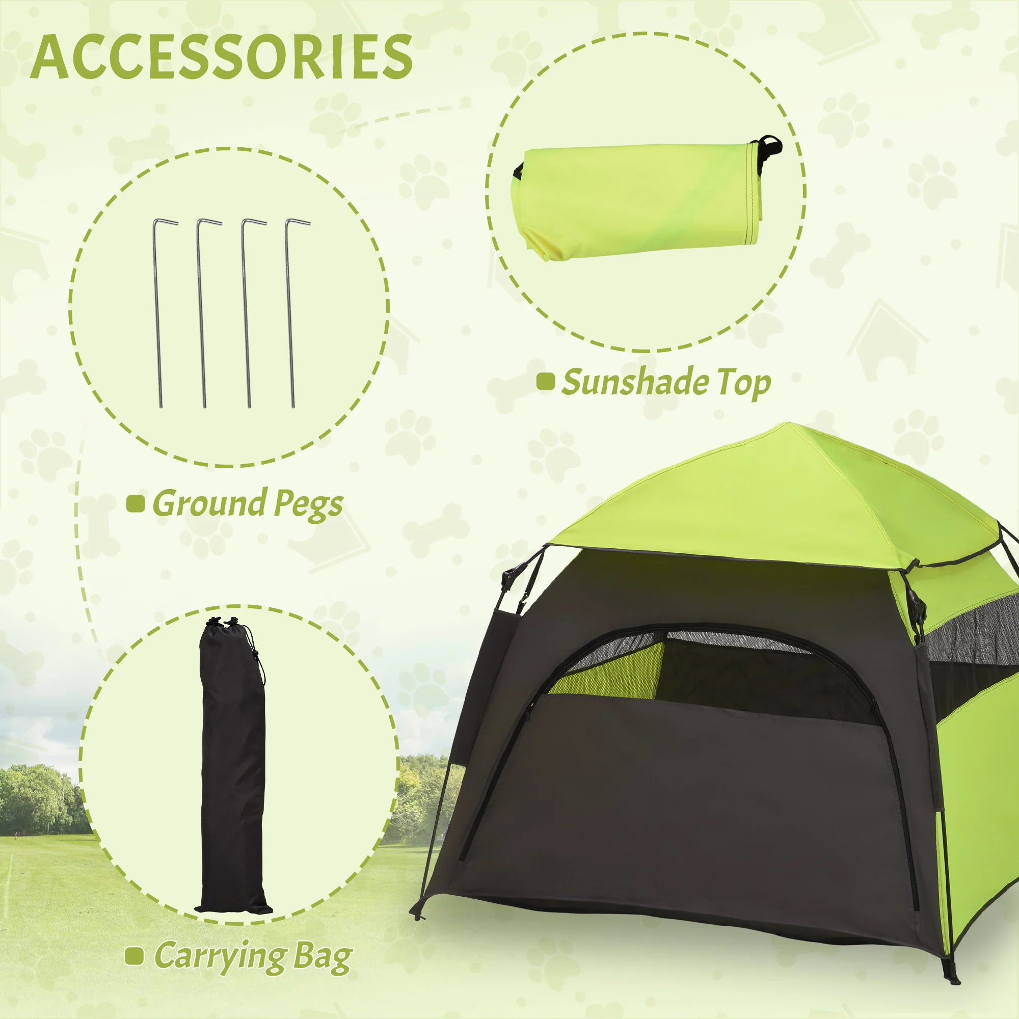 PawHut Foldable Dog Cat Tent With Waterproof Oxford Cloth, Carry Bag - Image 16