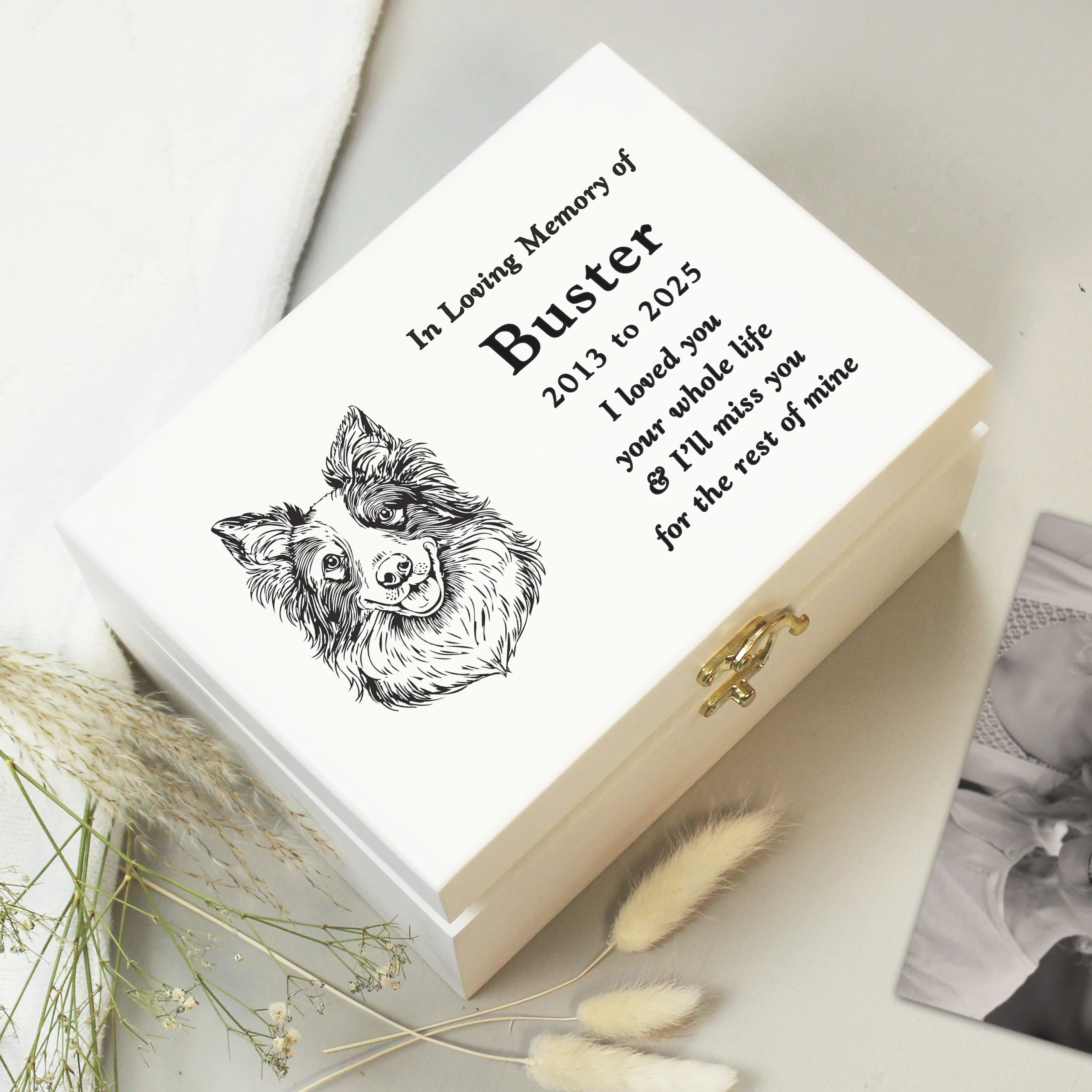 Personalised Dog Breed Memorial Small Keepsake Box - Image 4