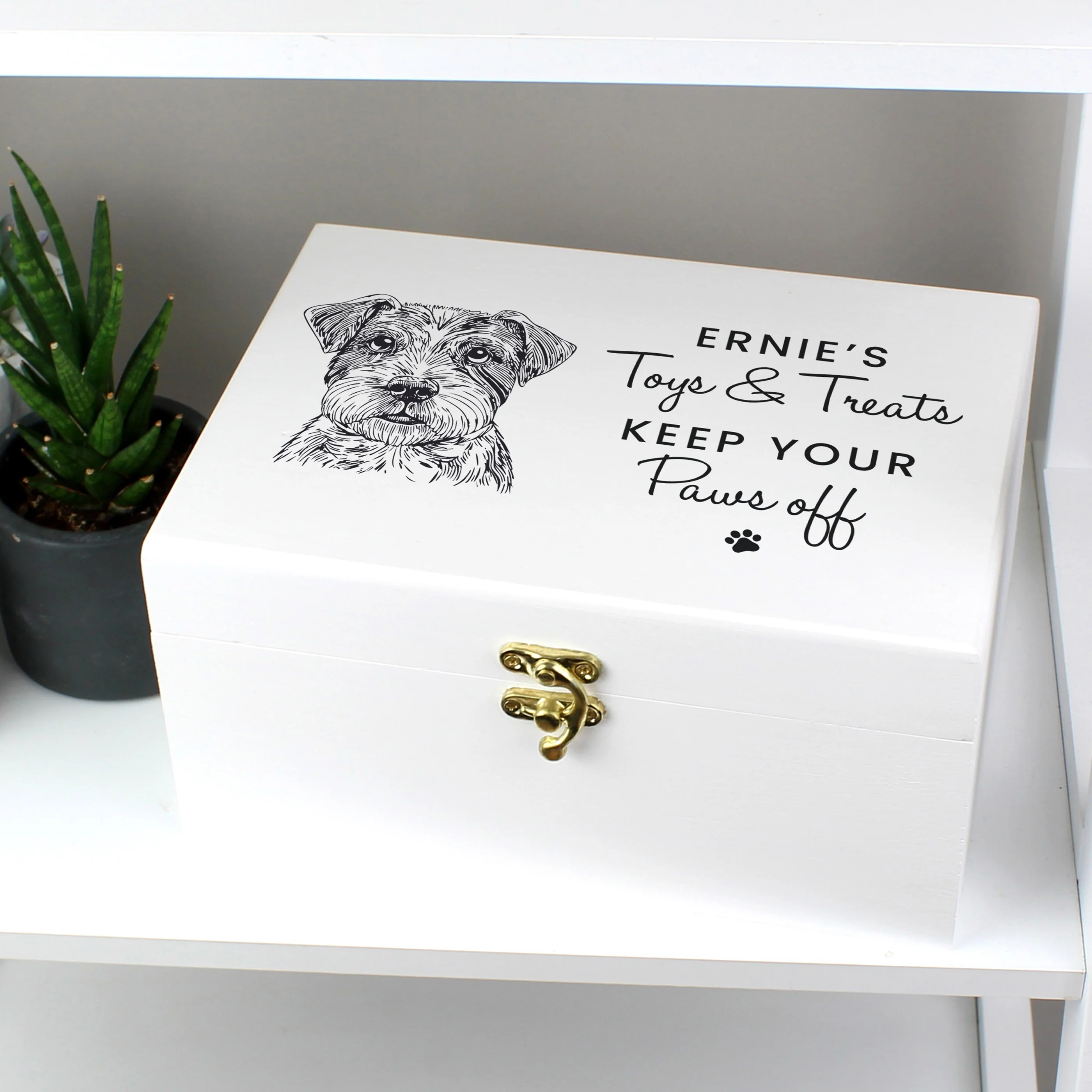 Personalised Dog Breed White Wooden Storage Box - Image 3