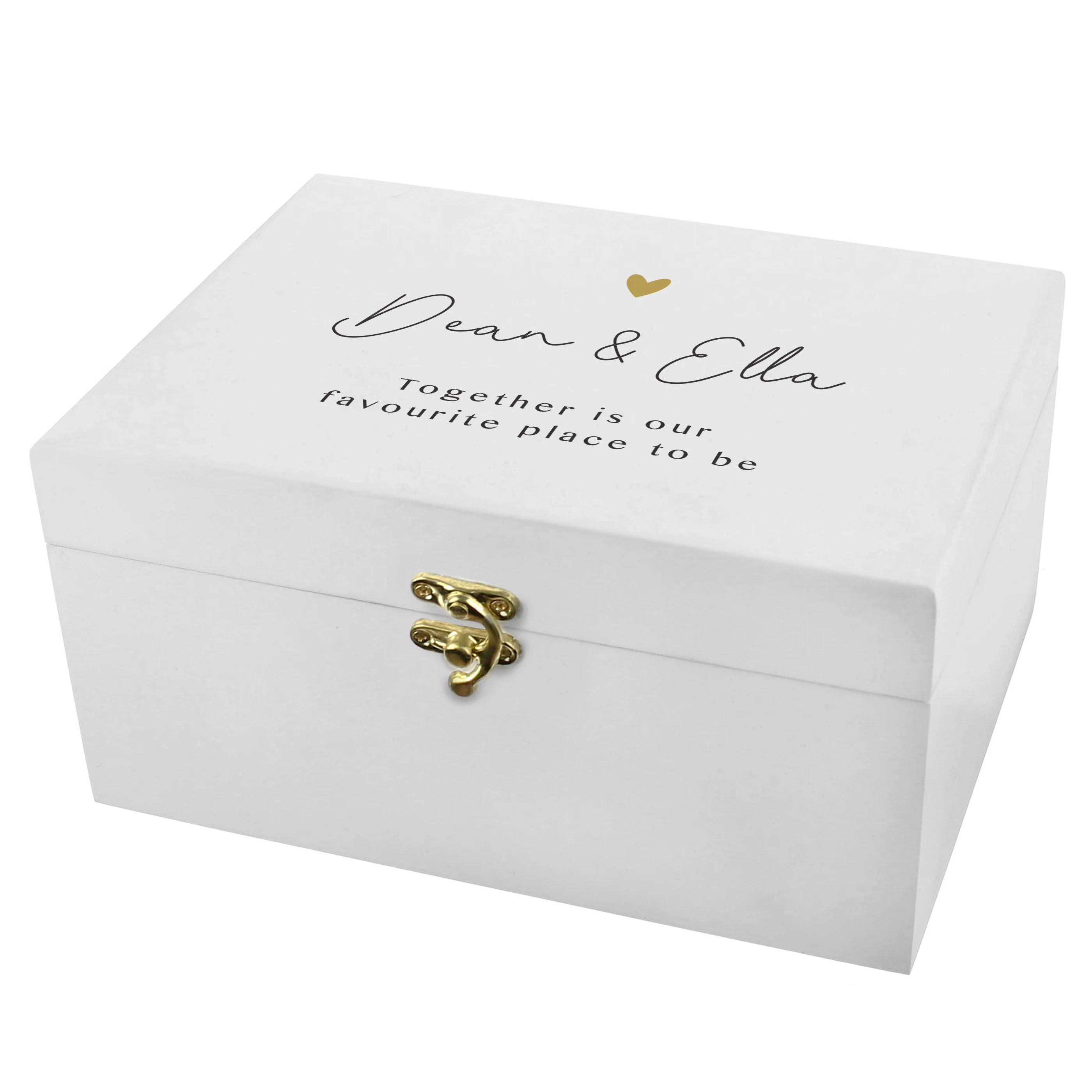 Personalised Gold Heart Small Memory Box - Image 5