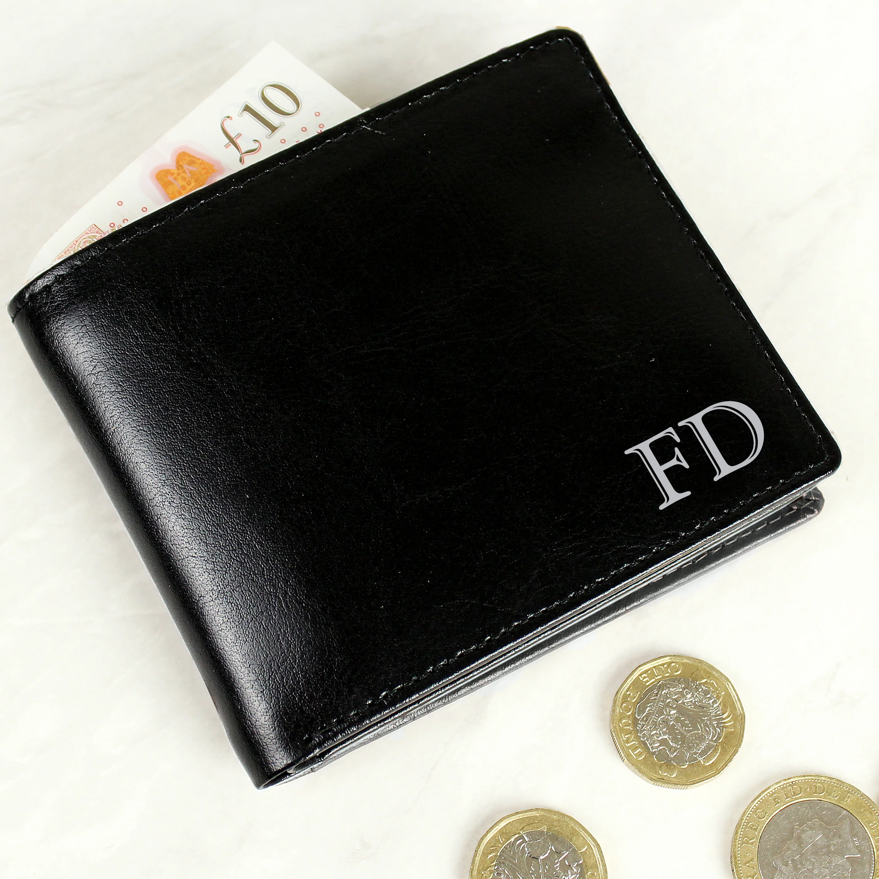 Personalised Initials Leather Wallet - Image 3