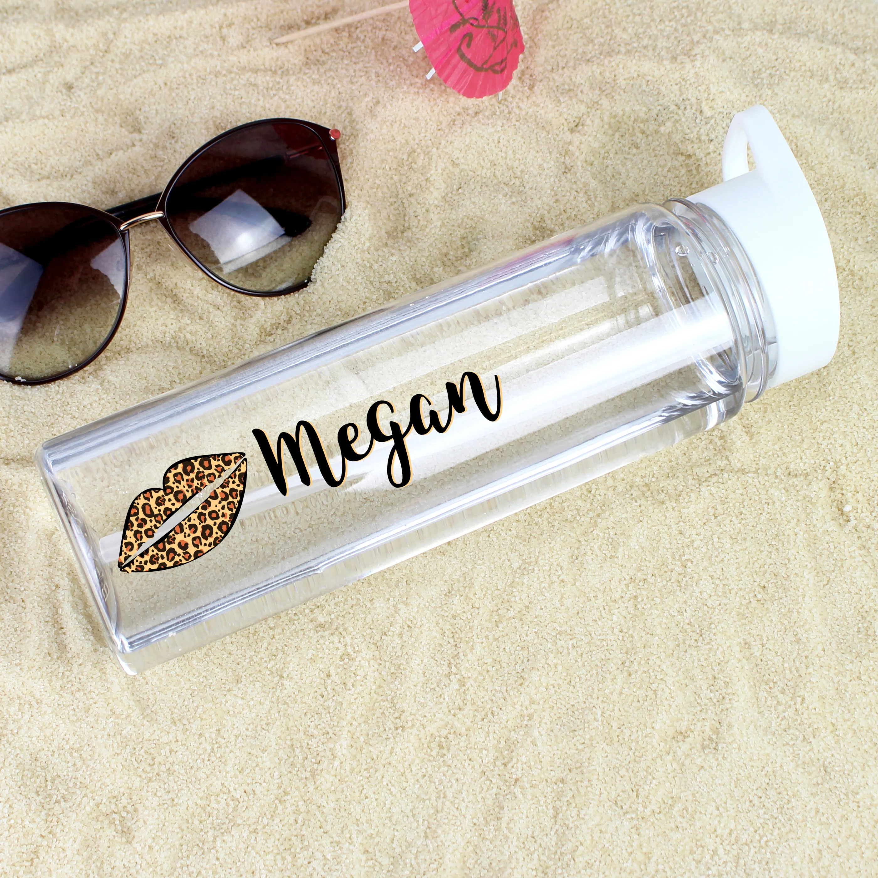 Personalised Leopard Lips Water Bottle - Image 3