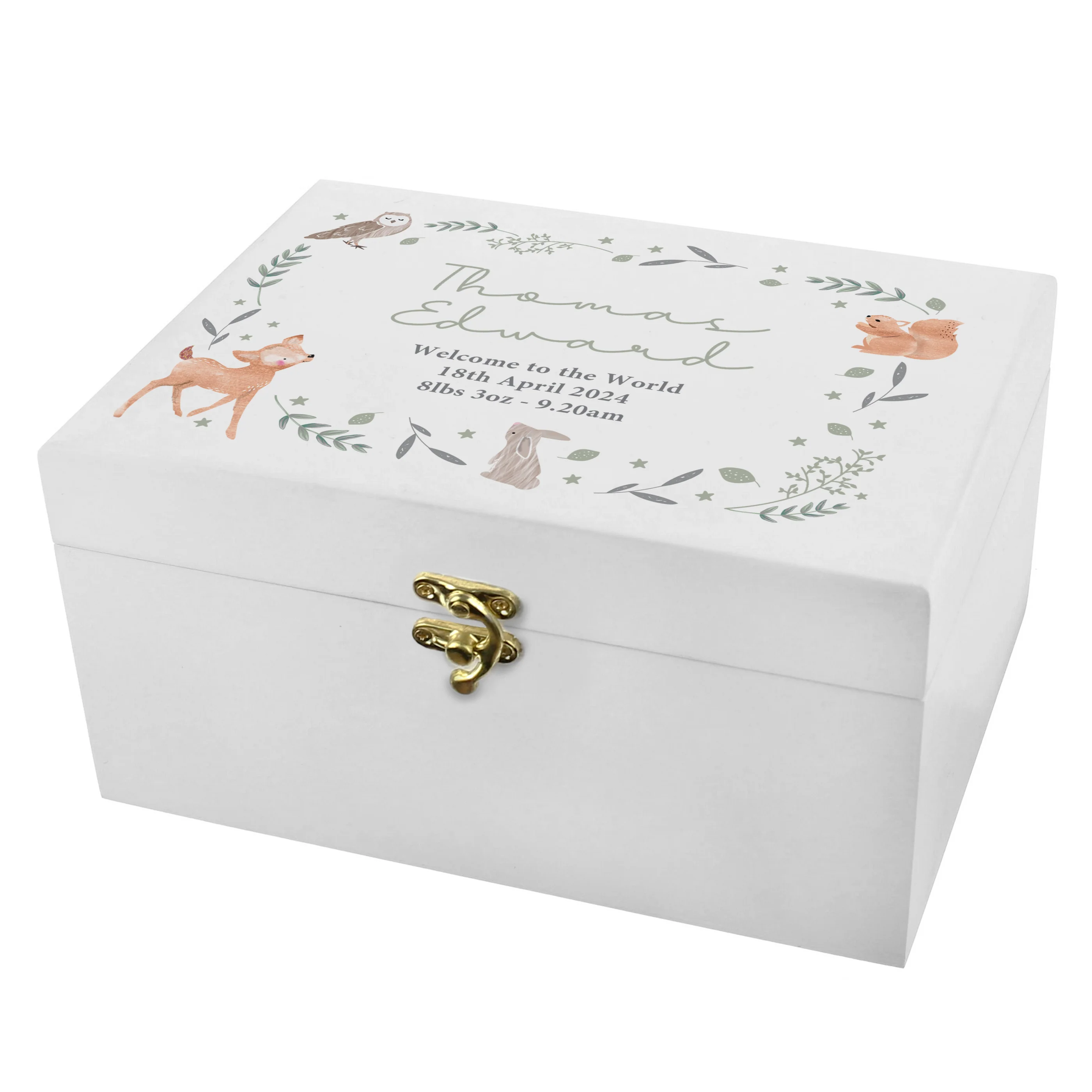 Personalised Woodland Animal Wooden Keepsake Box - Image 5