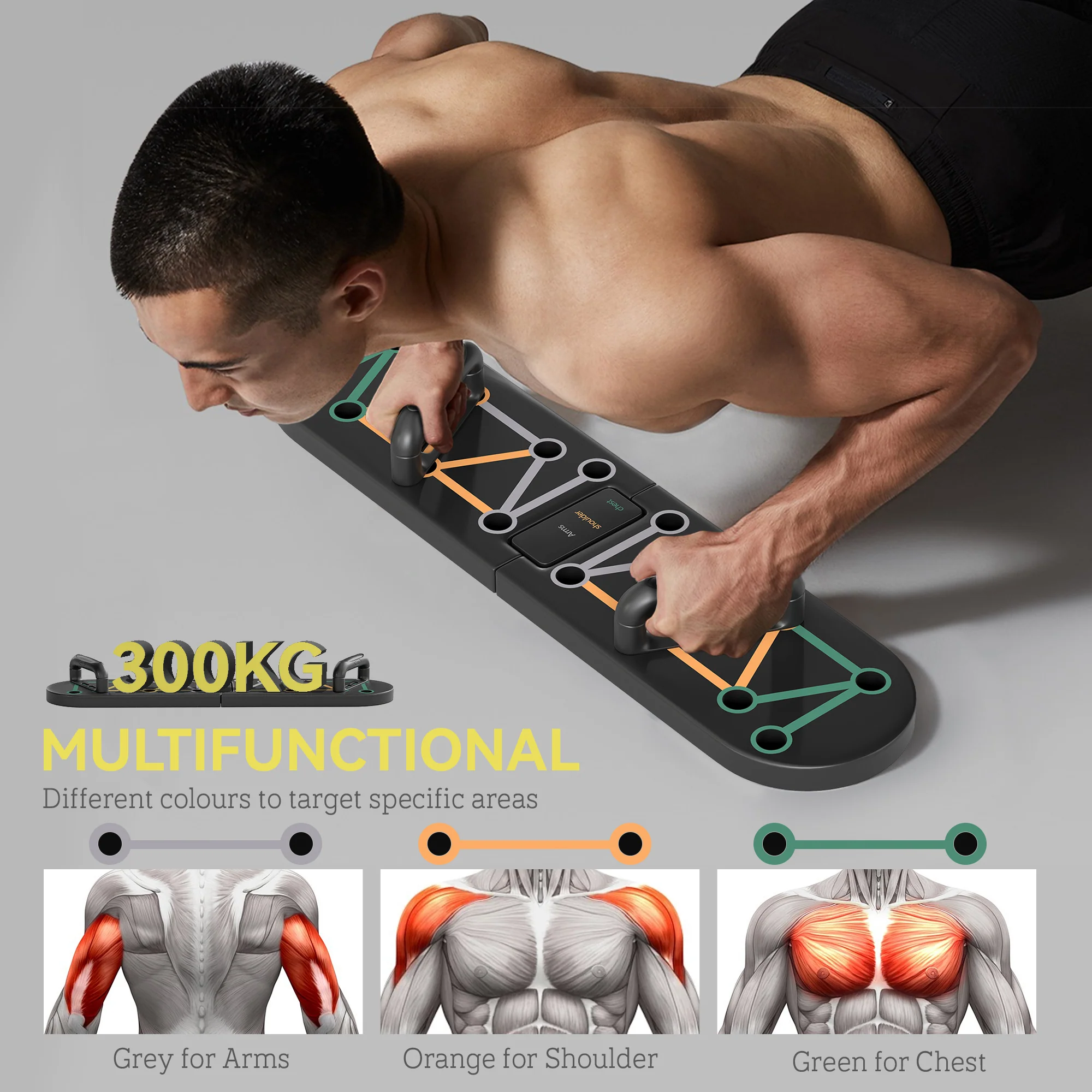 SPORTNOW 11-in-1 Foldable Push Up Board, Press Up Handles for Home Gym - Image 3